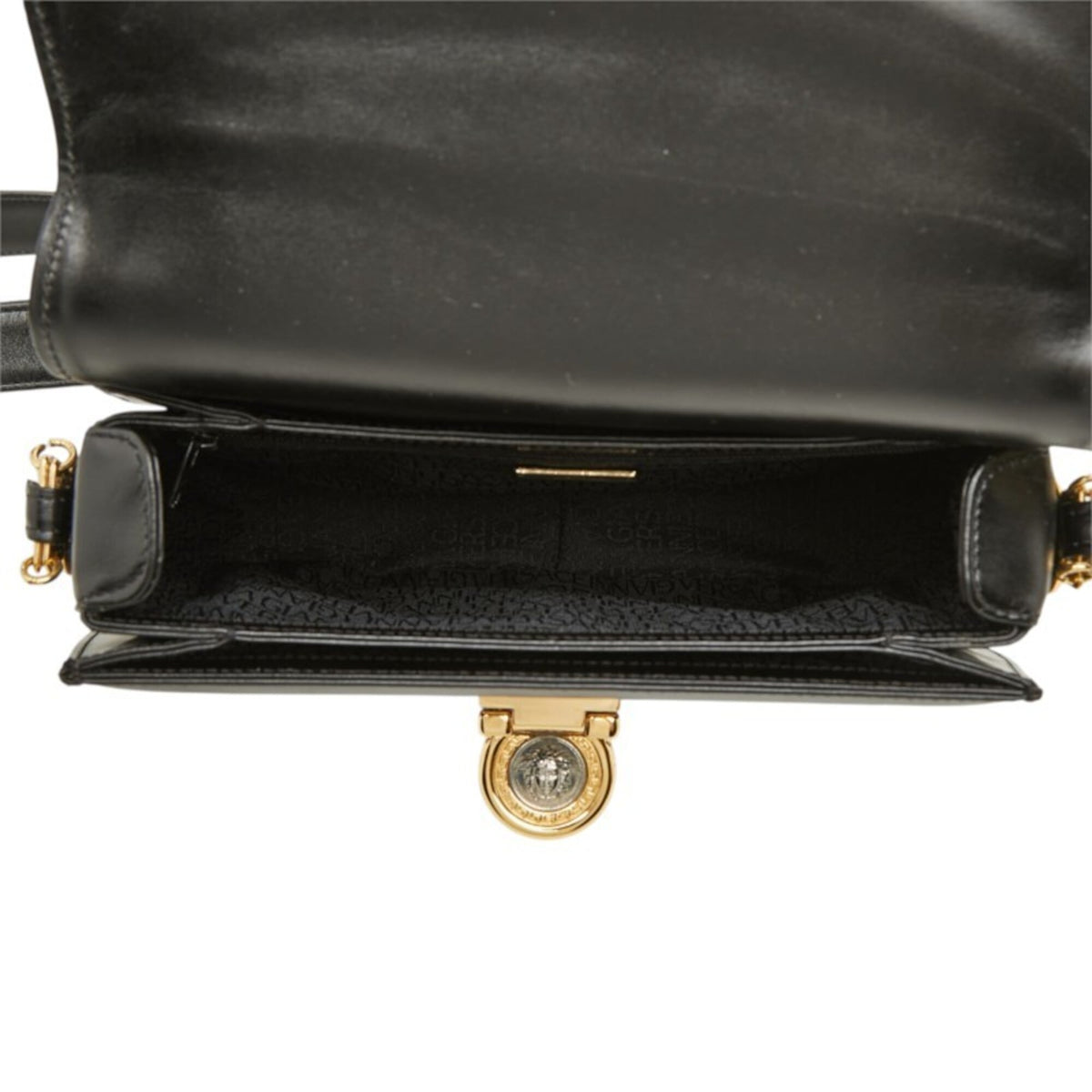 Versace Black Leather Shoulder Bag (Pre-Owned)