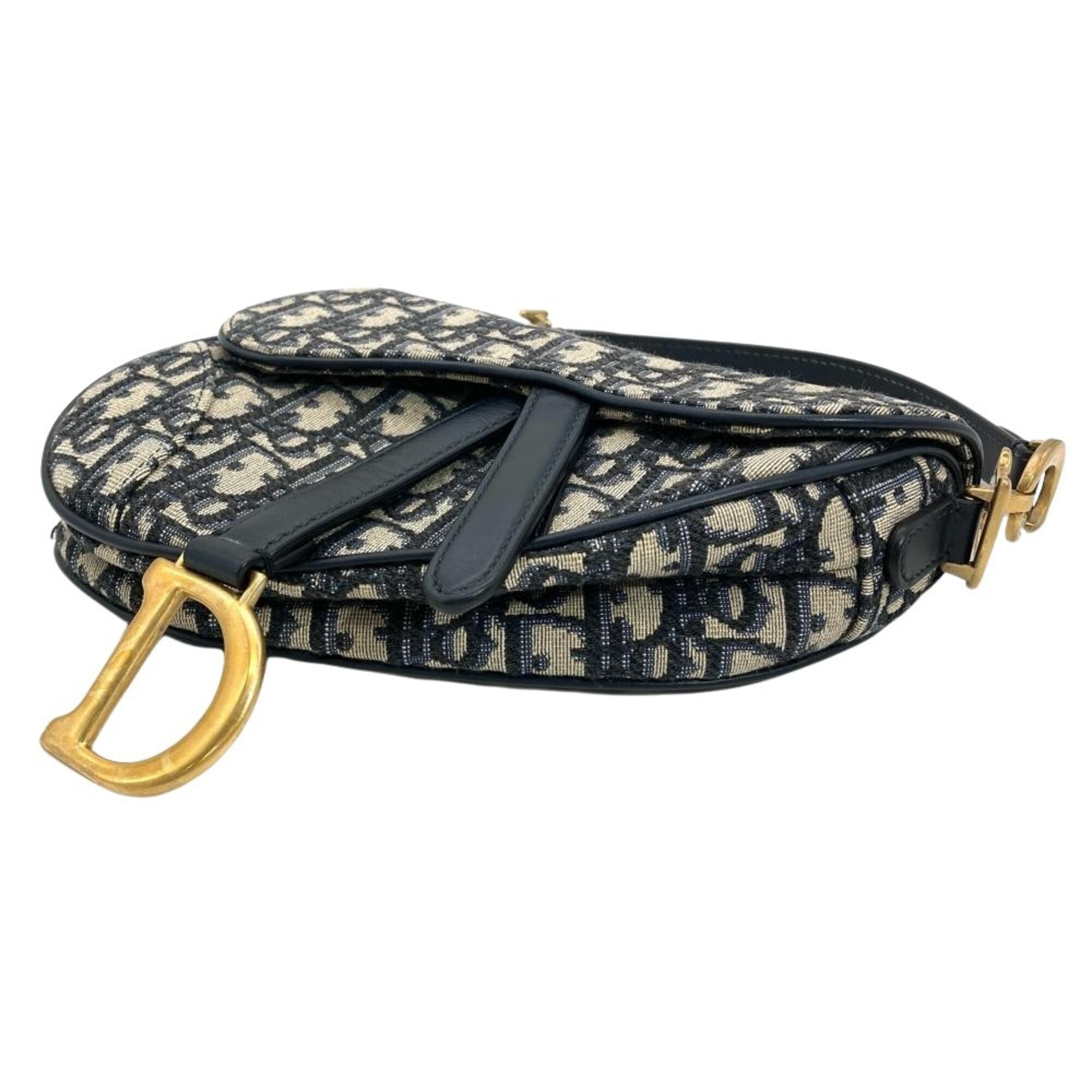 Christian Dior Navy Saddle Bag Shoulder Bag (Pre-Owned)