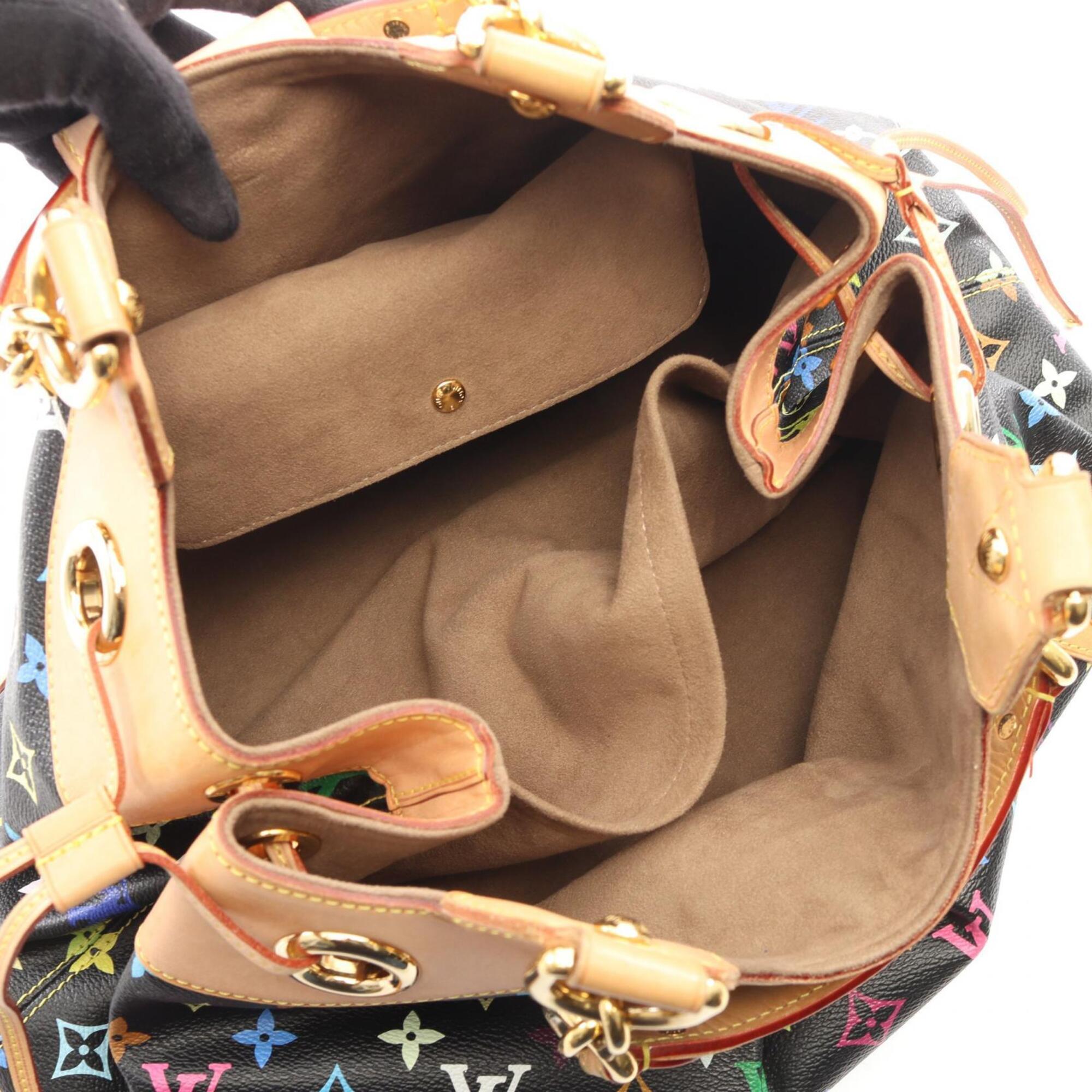 Louis Vuitton Black Coated Canvas Leather Handbag (Pre-Owned)