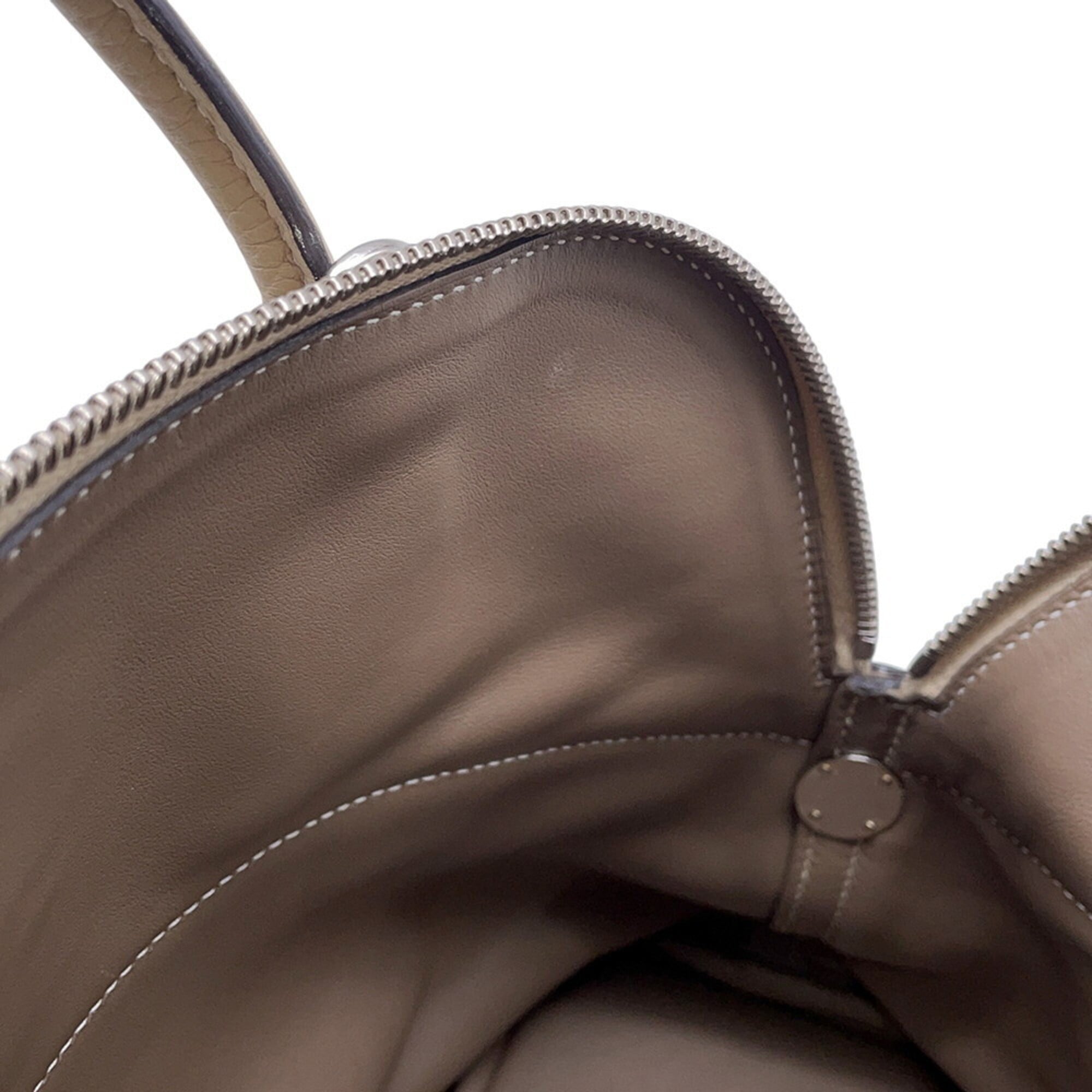 Hermes Beige Etoupe Gray Taurillon Clemence Leather Handbag (Pre-Owned)
