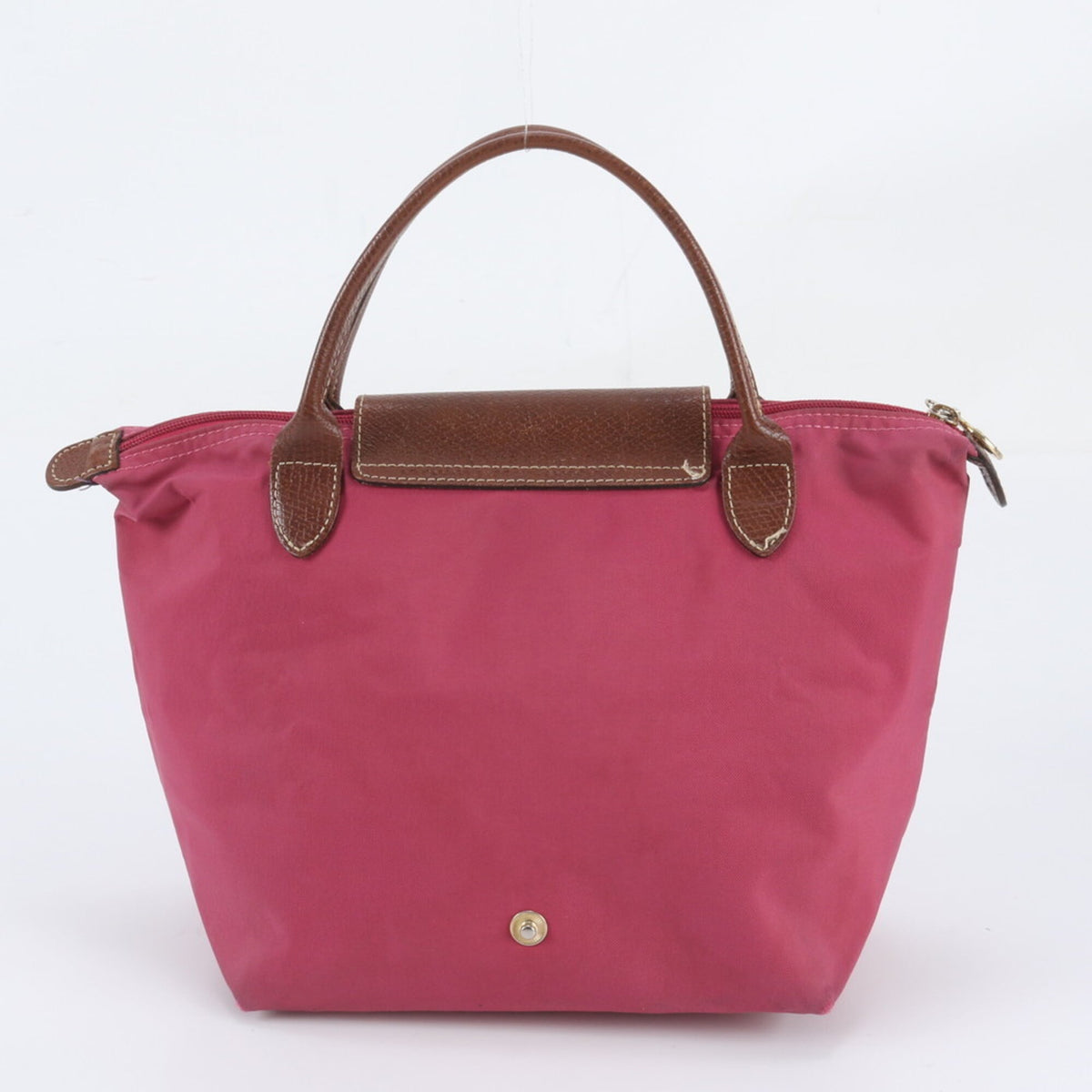 Longchamp Pink Leather Nylon Handbag Shoulder Bag Tote Bag (Pre-Owned)