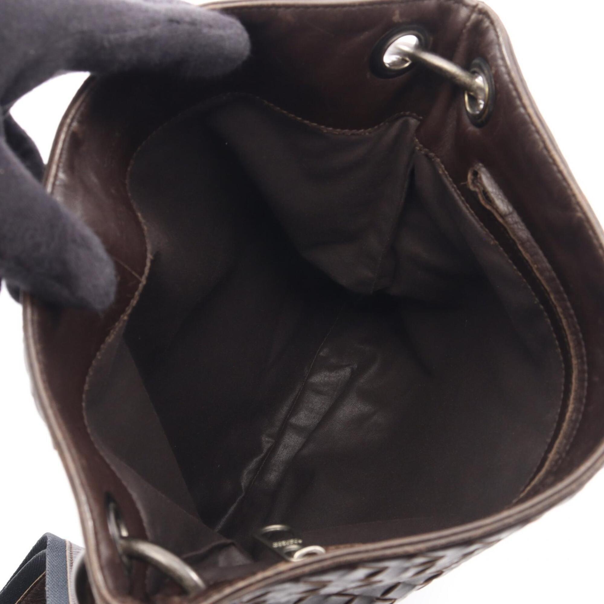Bottega Veneta Brown Leather Handbag Shoulder Bag (Pre-Owned)