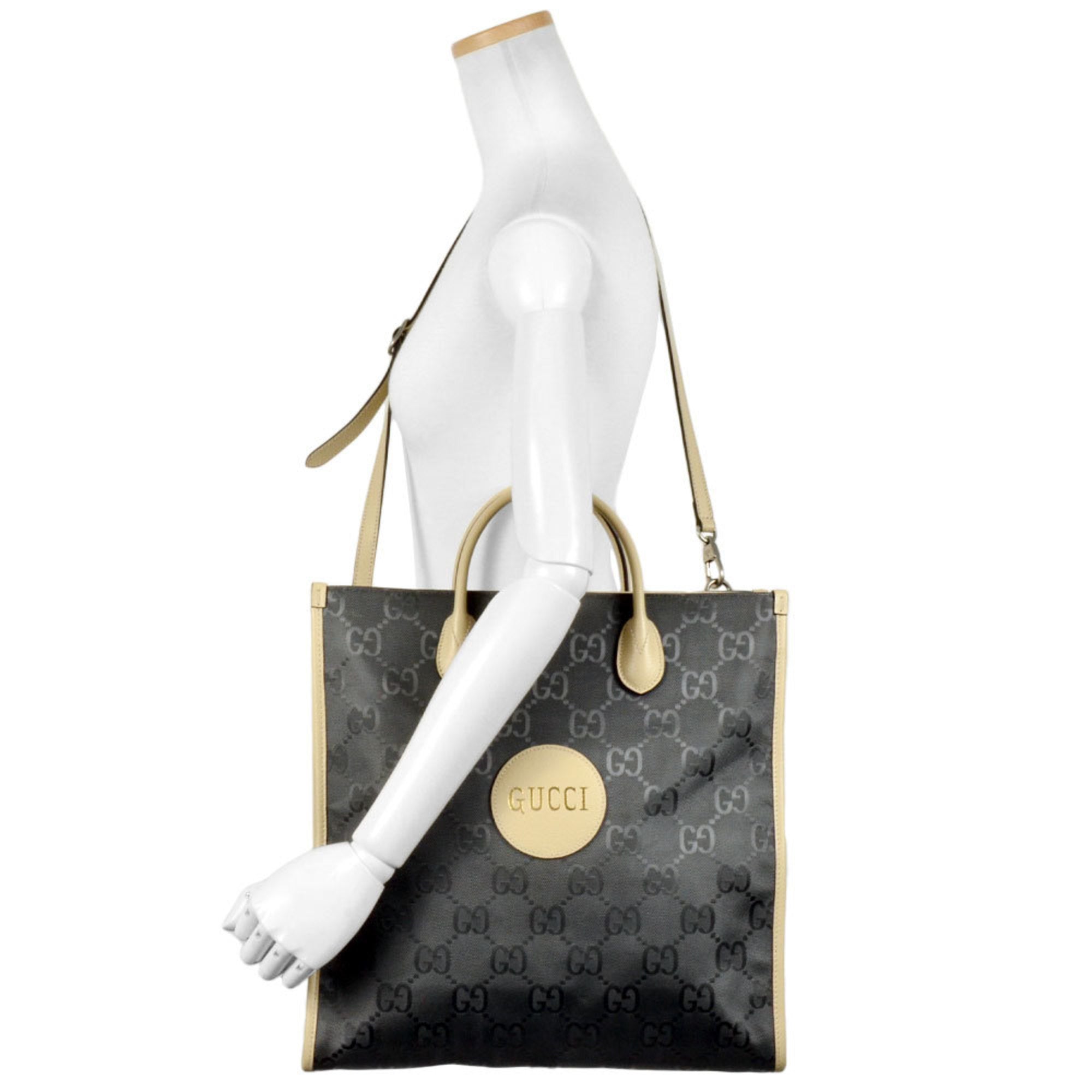 Gucci Gray Nylon Leather Tote Bag (Pre-Owned)