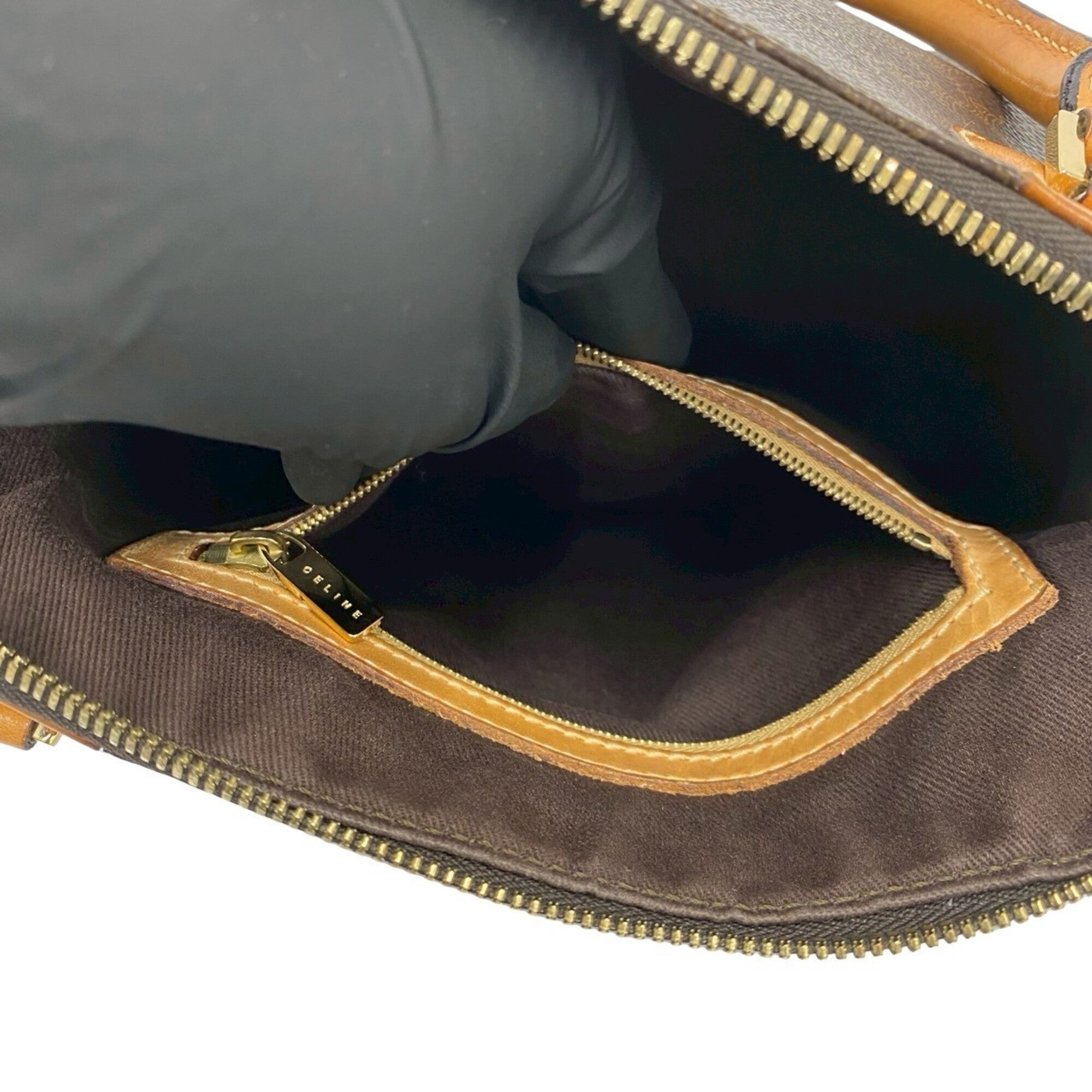Celine Brown Leather Pvc Boston Bag Handbag (Pre-Owned)