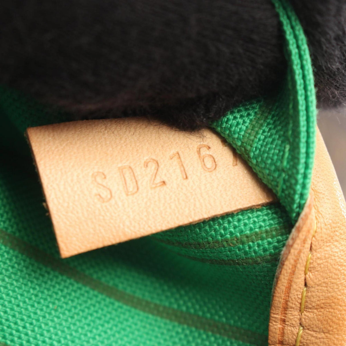 Louis Vuitton Brown Green Monogram Coated Canvas Leather Handbag Tote Bag (Pre-Owned)