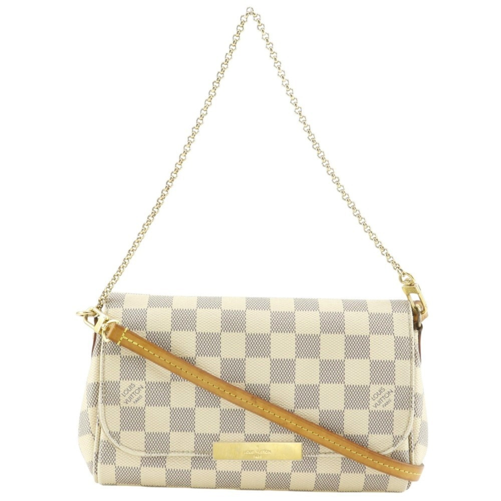 Louis Vuitton White Damier Azur Canvas Shoulder Bag (Pre-Owned)