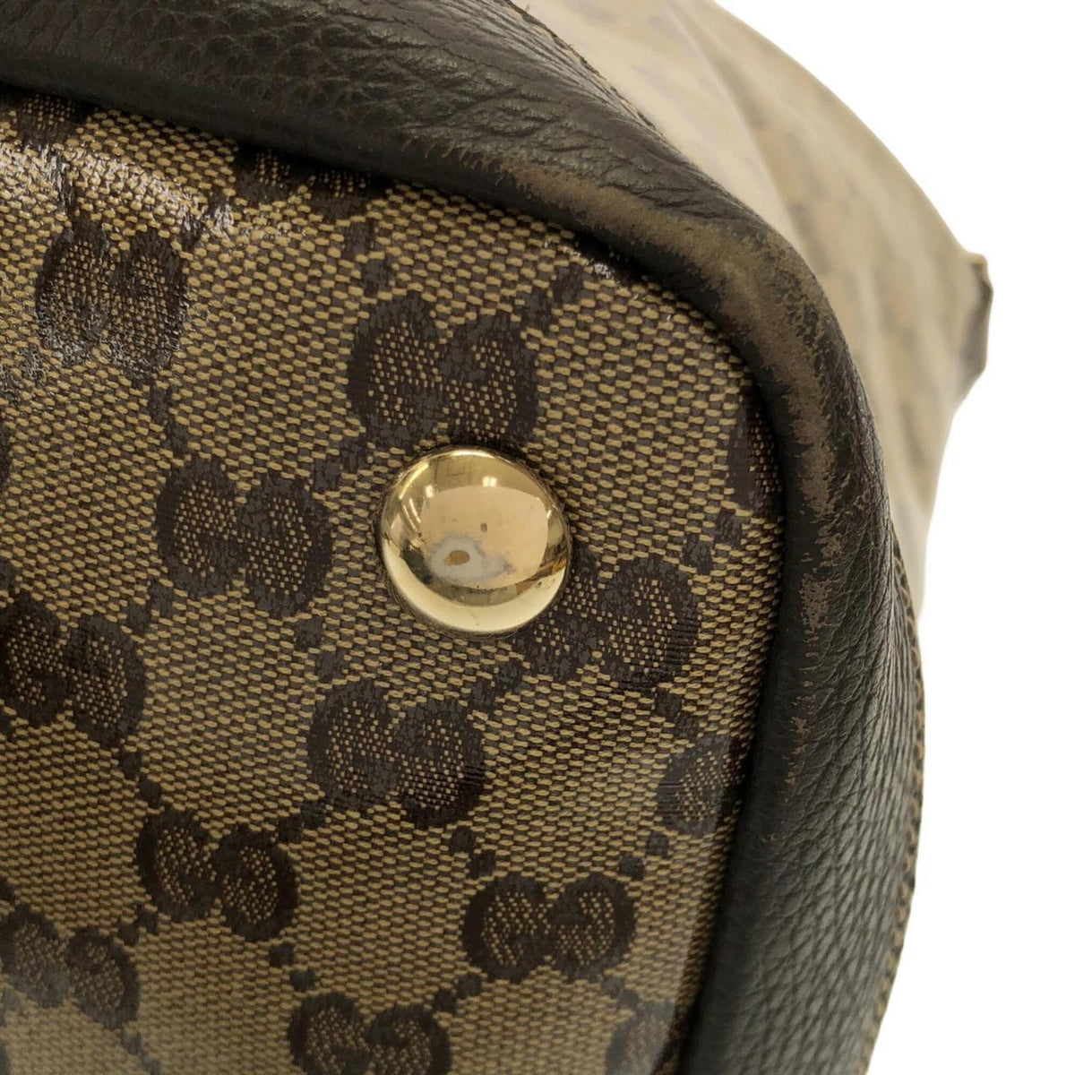 Gucci Beige Brown Gg Crystal Shoulder Bag (Pre-Owned)