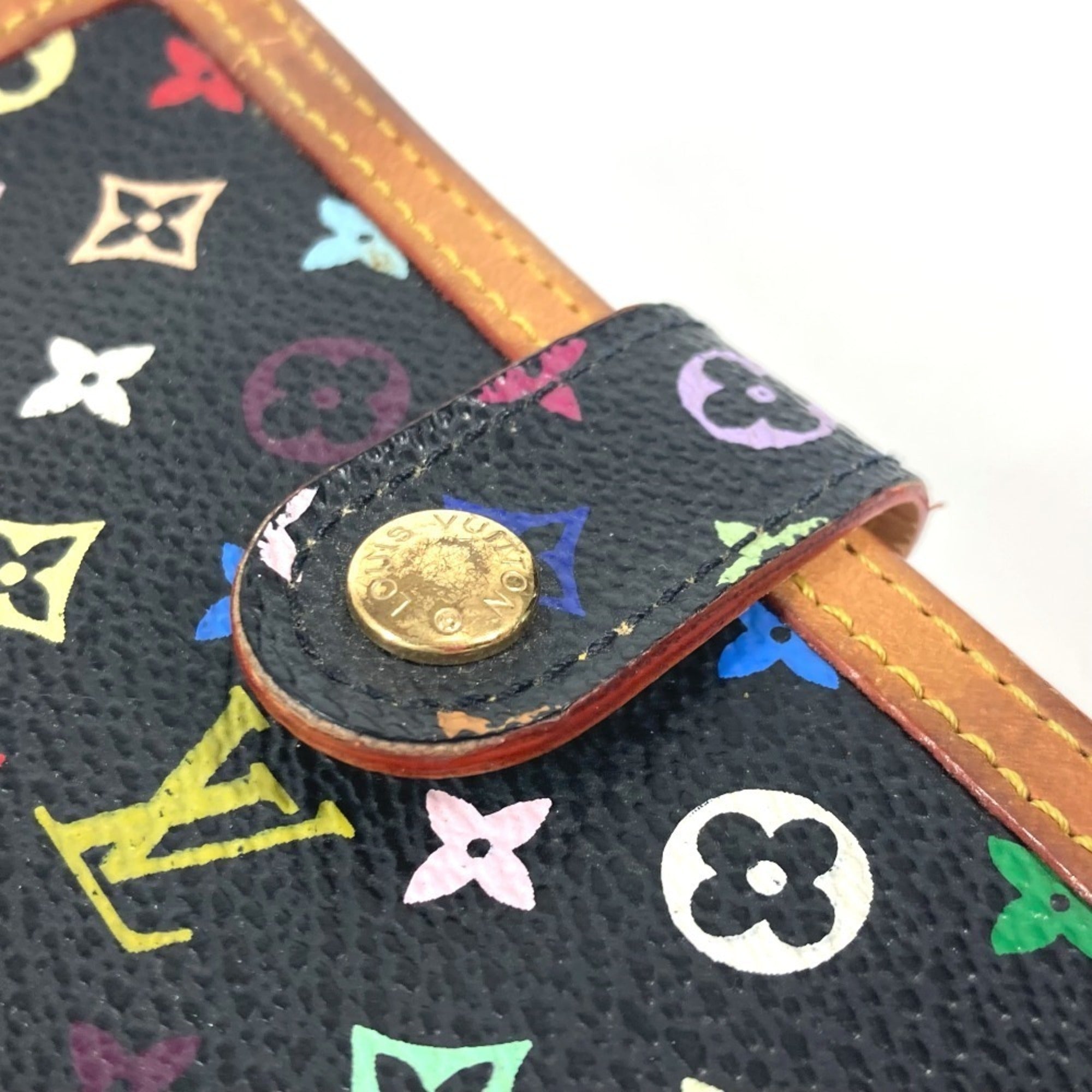 Louis Vuitton Black Noir Monogram Multicolore Wallet (Bi-Fold) (Pre-Owned)