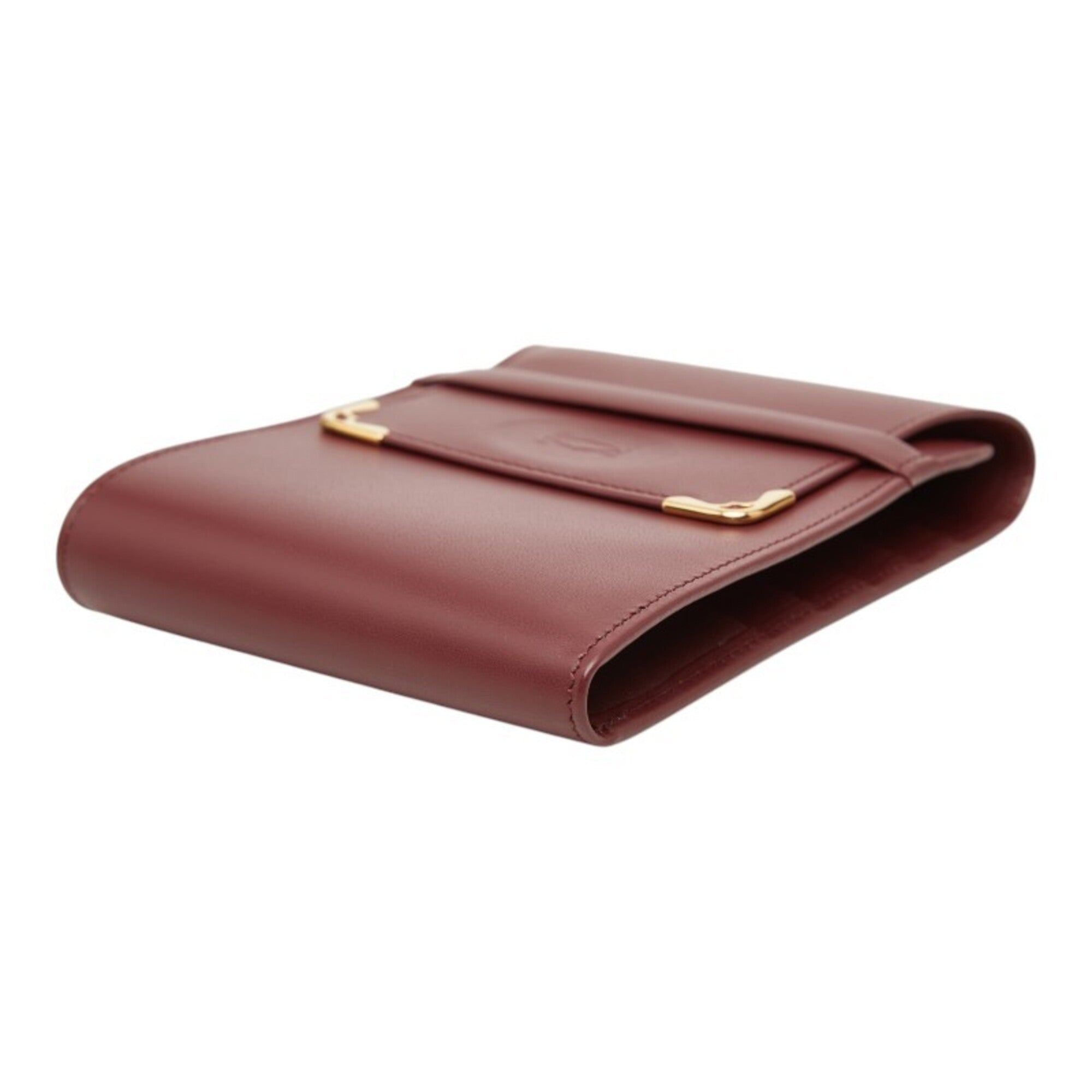 Cartier Bordeaux Wine Red Leather Wallet (Bi-Fold) (Pre-Owned)