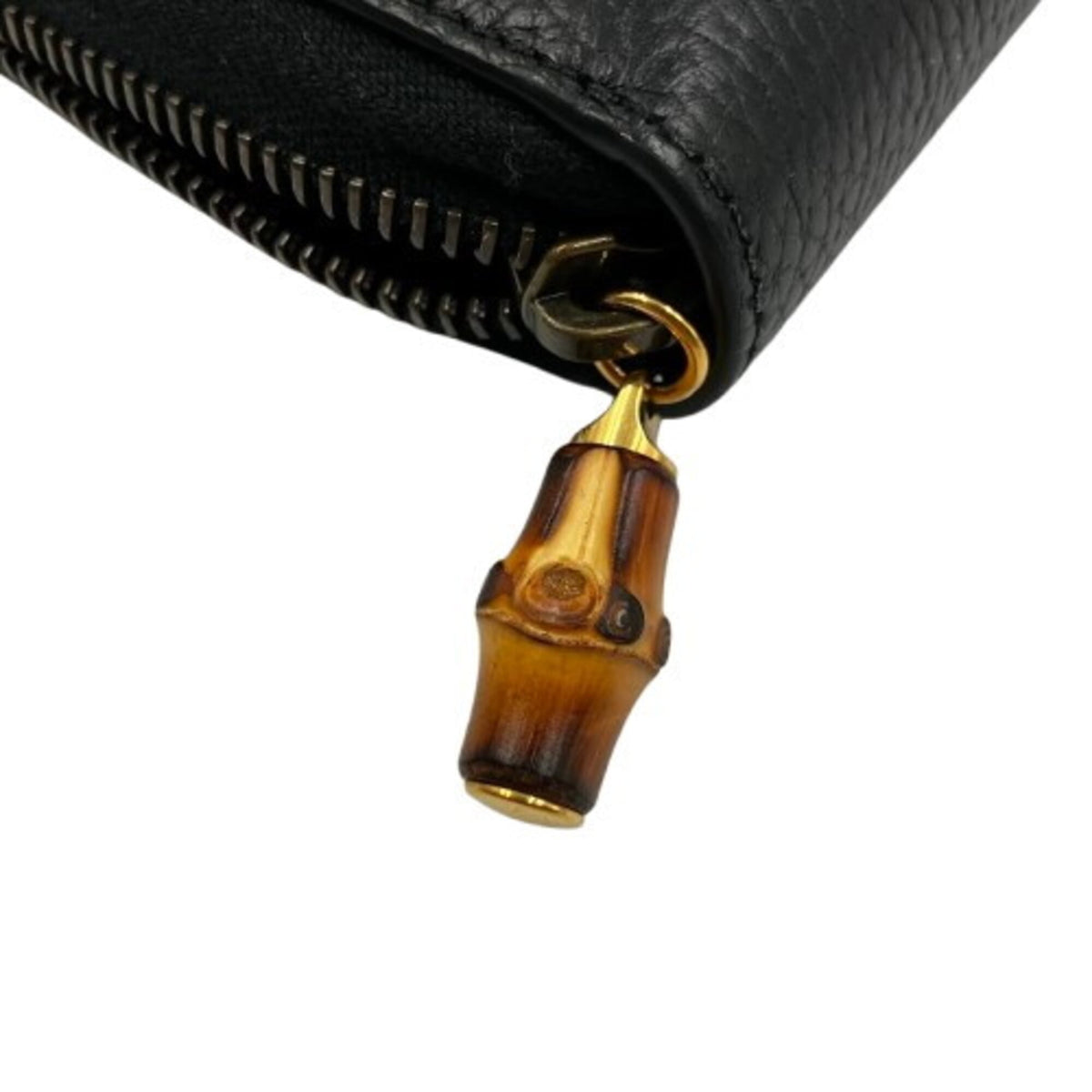 Gucci Bamboo Black Long Wallet (Bi-Fold) (Pre-Owned)
