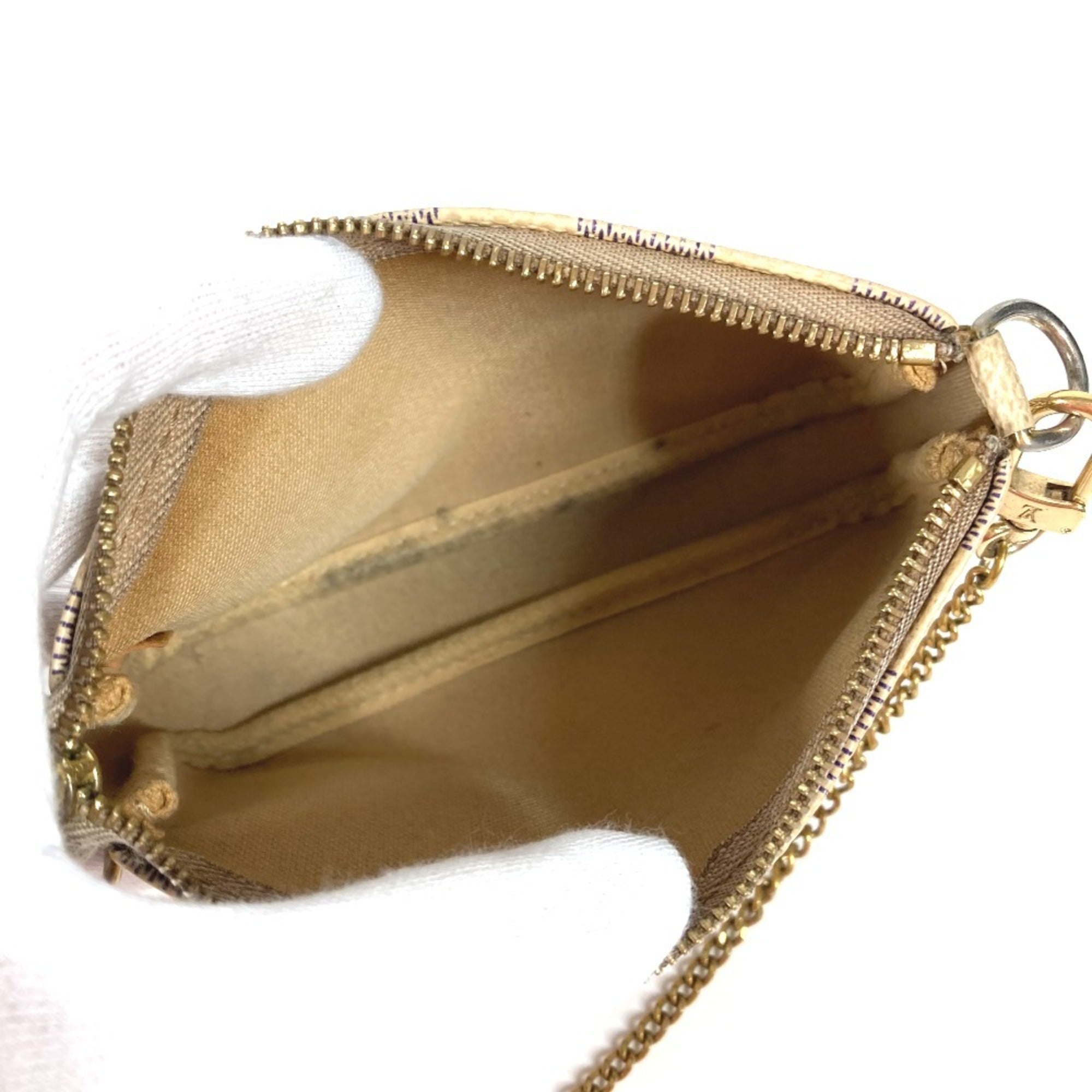 Louis Vuitton White Yellow Damier Azur Handbag Pochette Pouch (Pre-Owned)