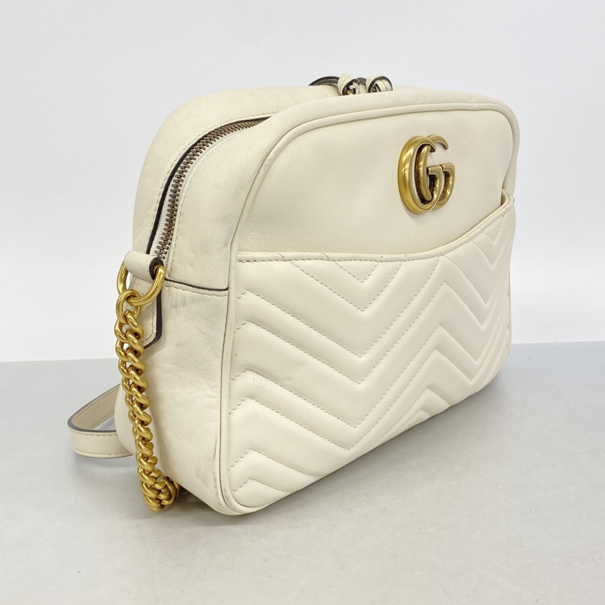 Gucci White Leather Shoulder Bag (Pre-Owned)