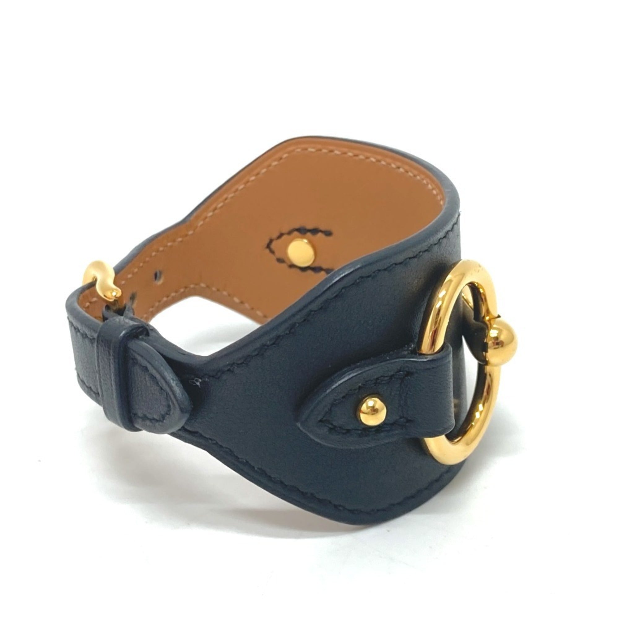 Hermes Black Swift Leather Bangle (Pre-Owned)