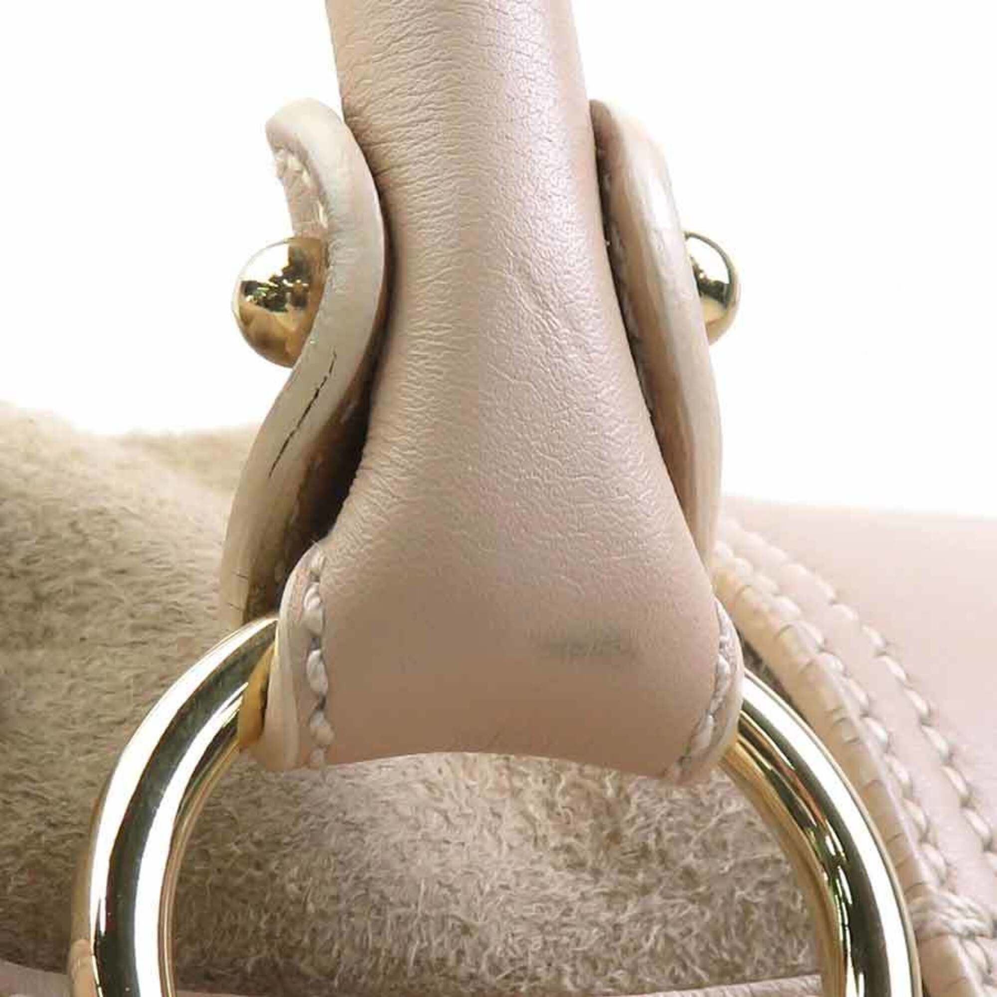 Salvatore Ferragamo Beige Pink Beige Leather Shoulder Bag (Pre-Owned)