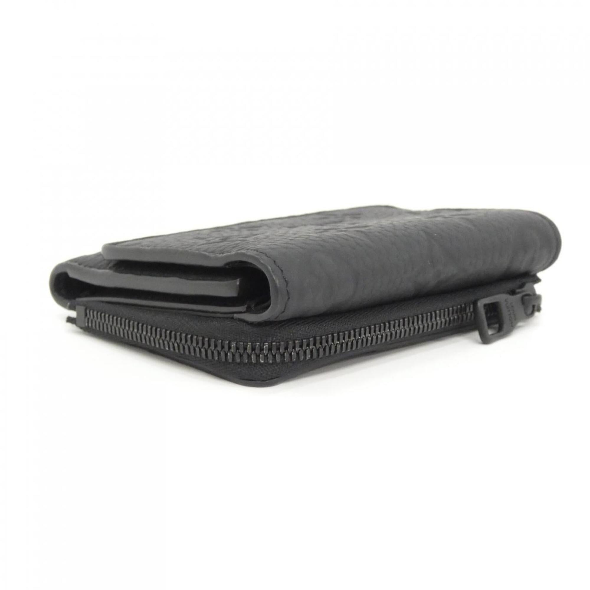 Louis Vuitton Black Leather Wallet (Tri-Fold) (Pre-Owned)