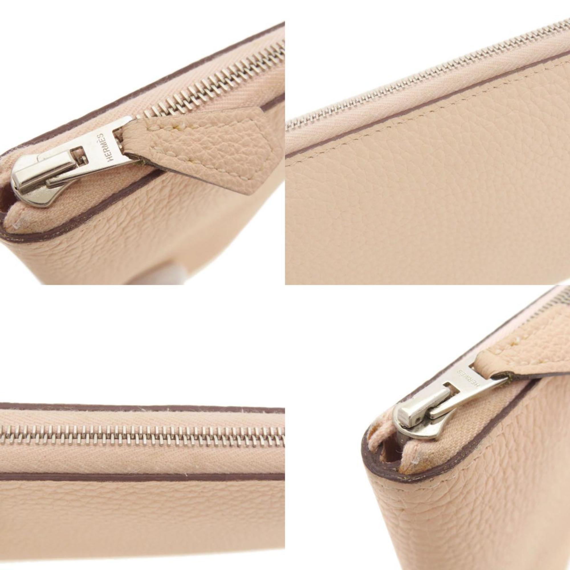 Hermes Pink Togo Leather Long Wallet (Bi-Fold) (Pre-Owned)