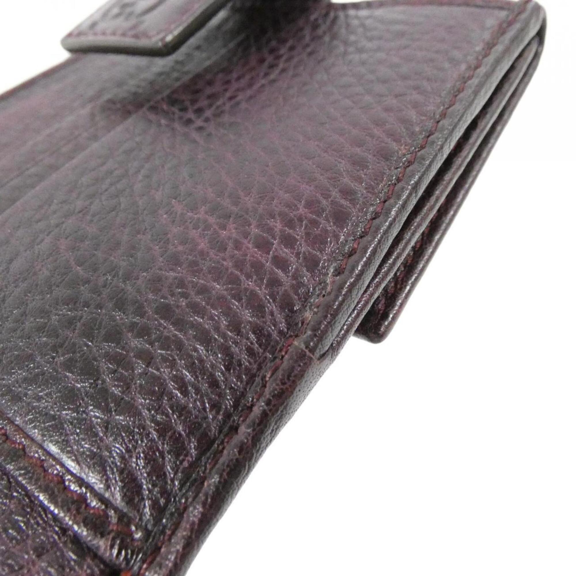 Gucci Bordeaux Leather Gg Leather Wallet (Bi-Fold) (Pre-Owned)