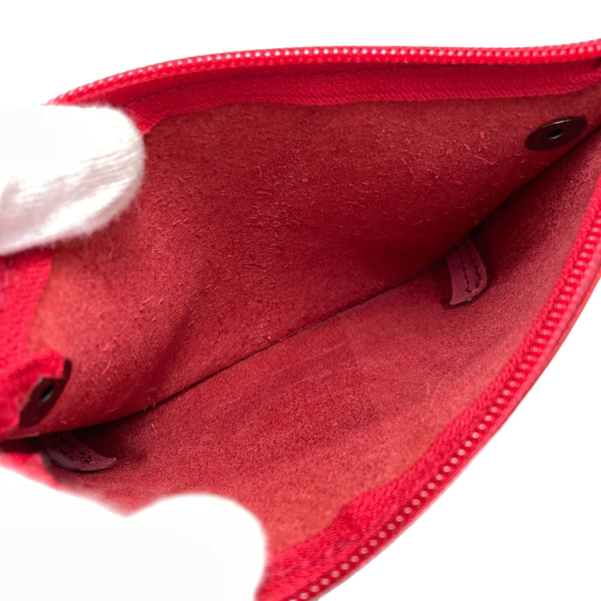 Issey Miyake Red Color Leather Shoulder Bag (Pre-Owned)