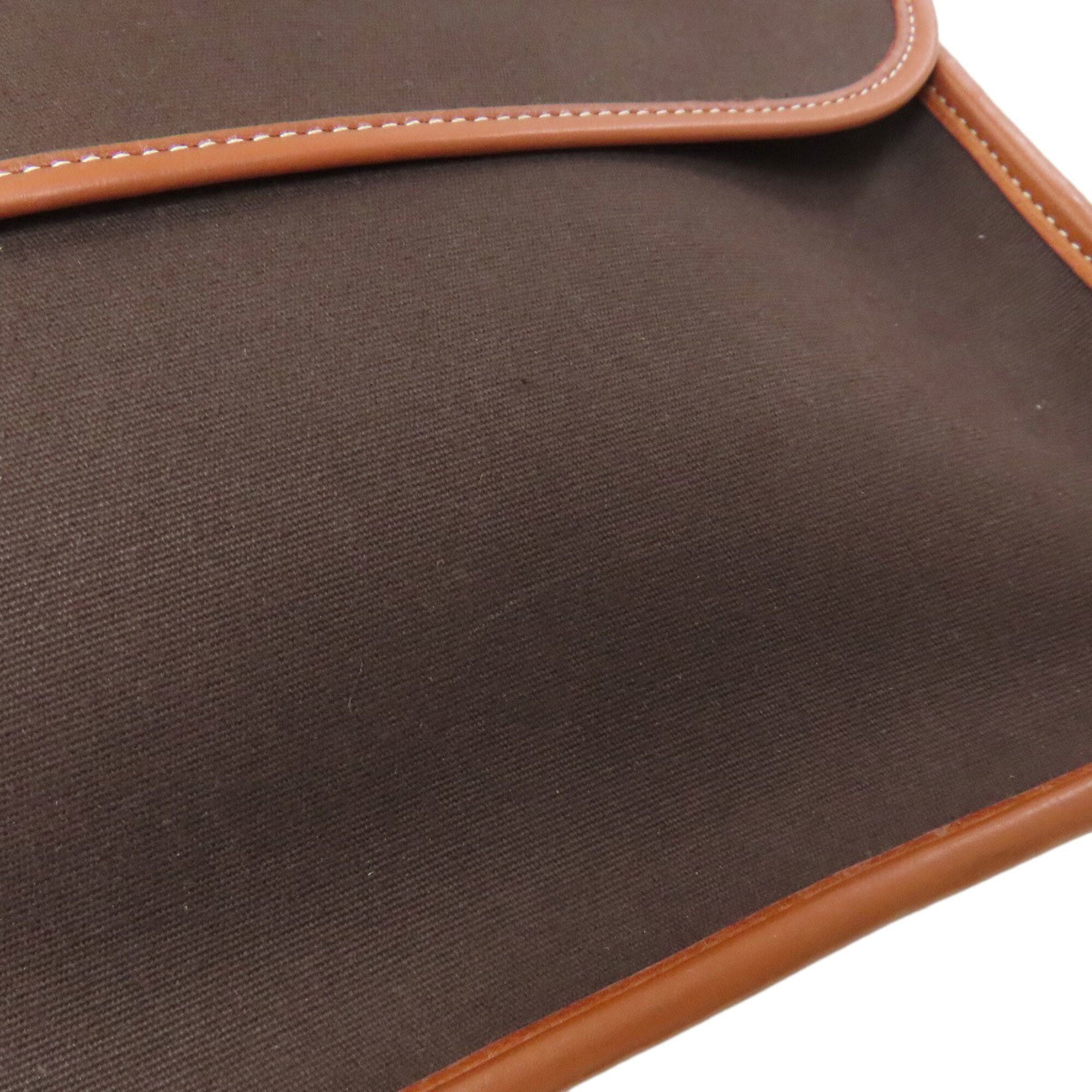Hermes Brown Toile Officier Shoulder Bag (Pre-Owned)