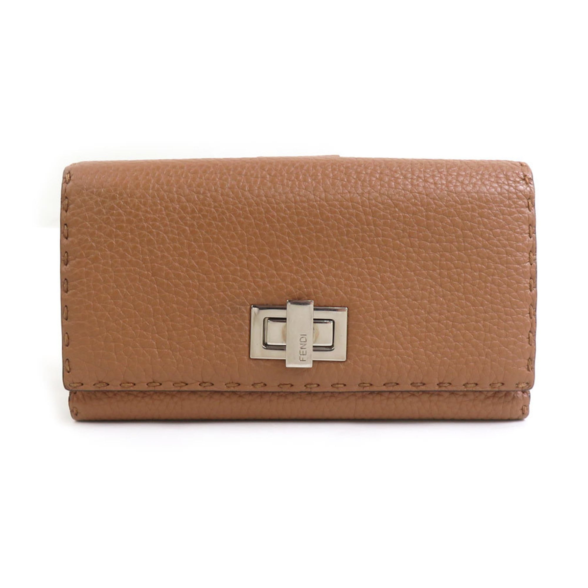 Fendi Brown Leather Long Wallet (Bi-Fold) (Pre-Owned)