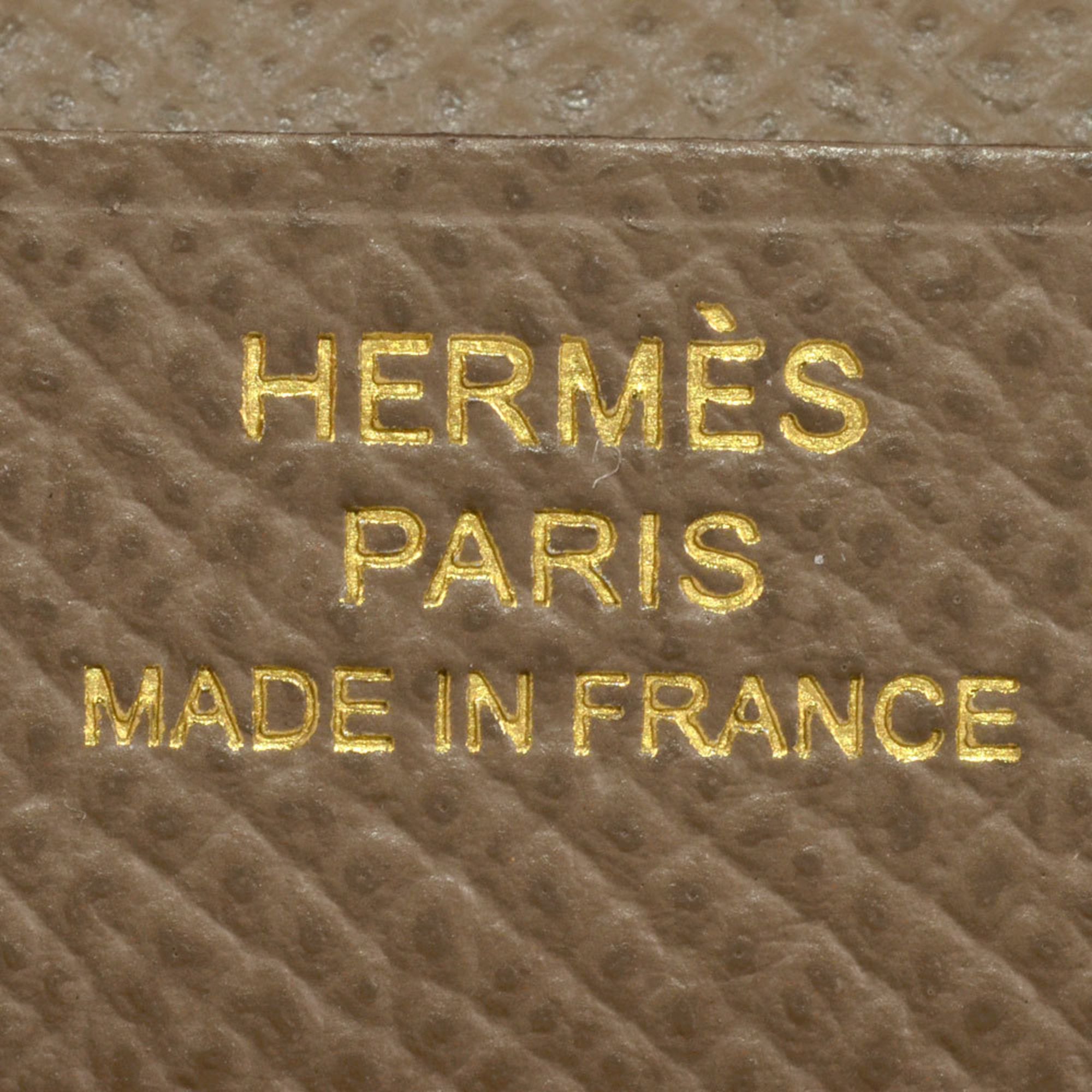 Hermes Etoupe Gray Epsom Leather Long Wallet (Bi-Fold) (Pre-Owned)