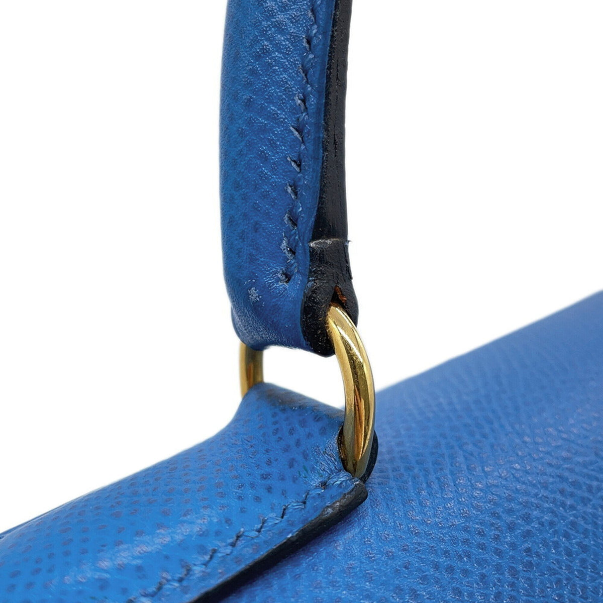 Hermes Kelly Blue Courchevel Leather Handbag (Pre-Owned)