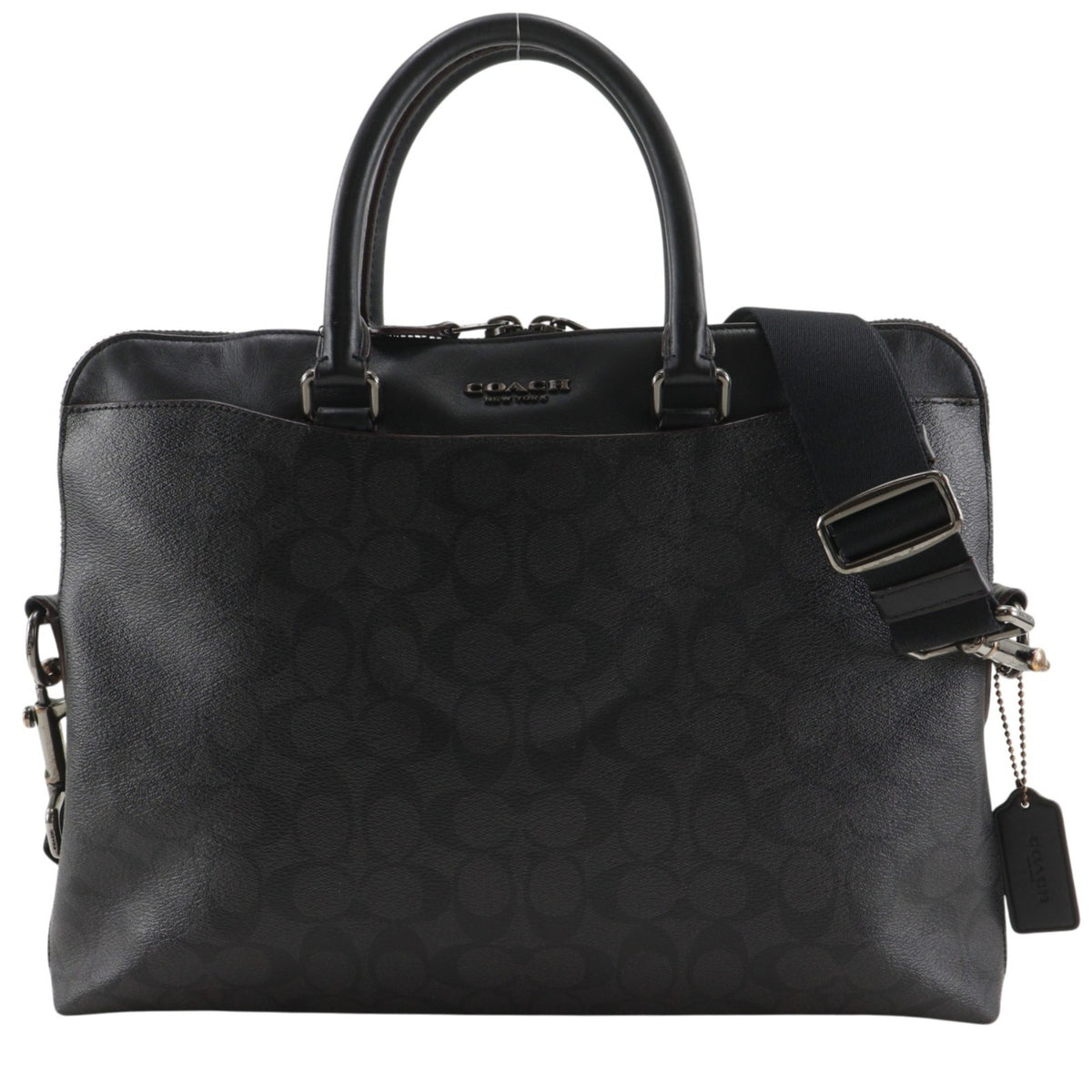 Coach Black Pvc Leather Briefcase (Pre-Owned)