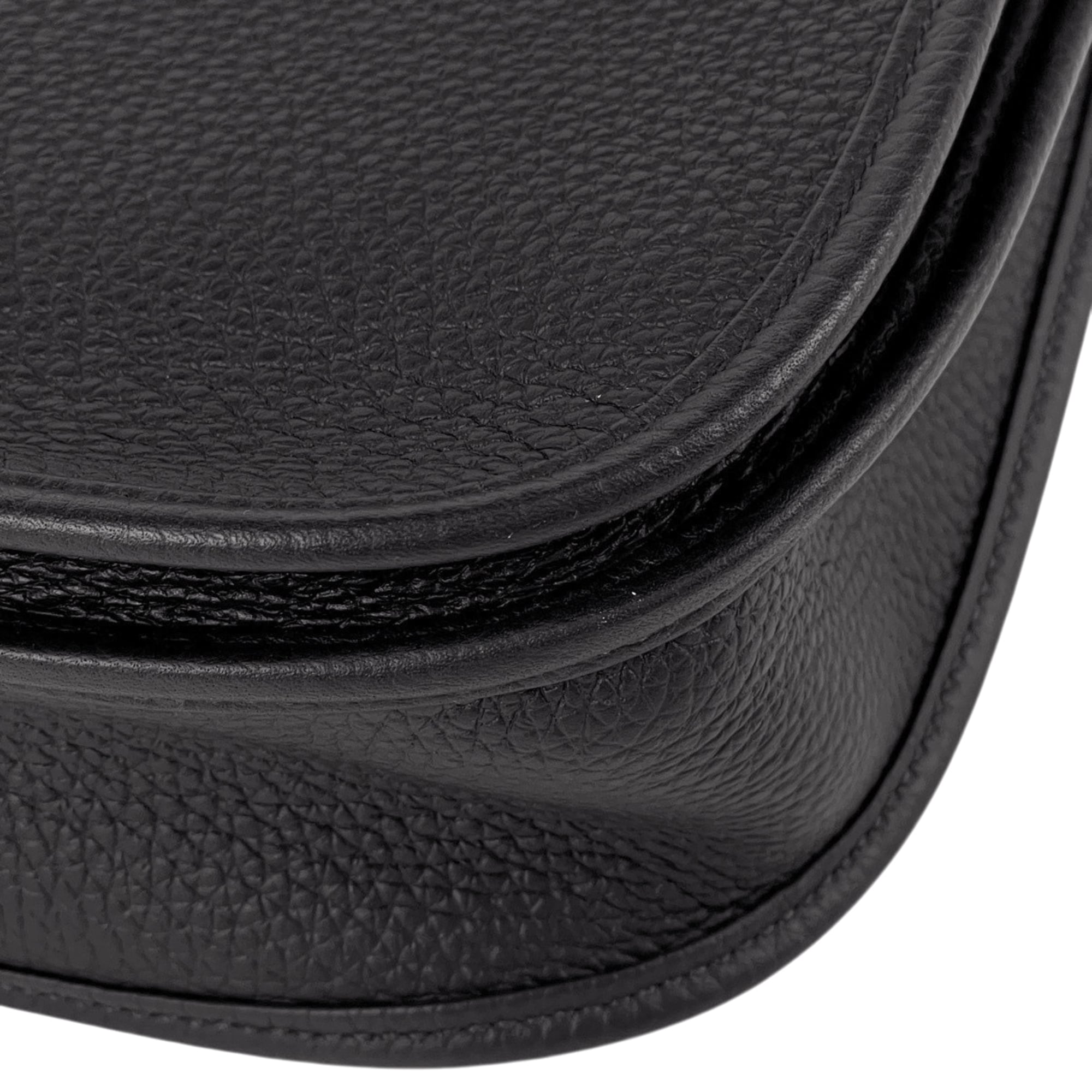 Hermes Black Dark Navy Taurillon Clemence Leather Shoulder Bag (Pre-Owned)