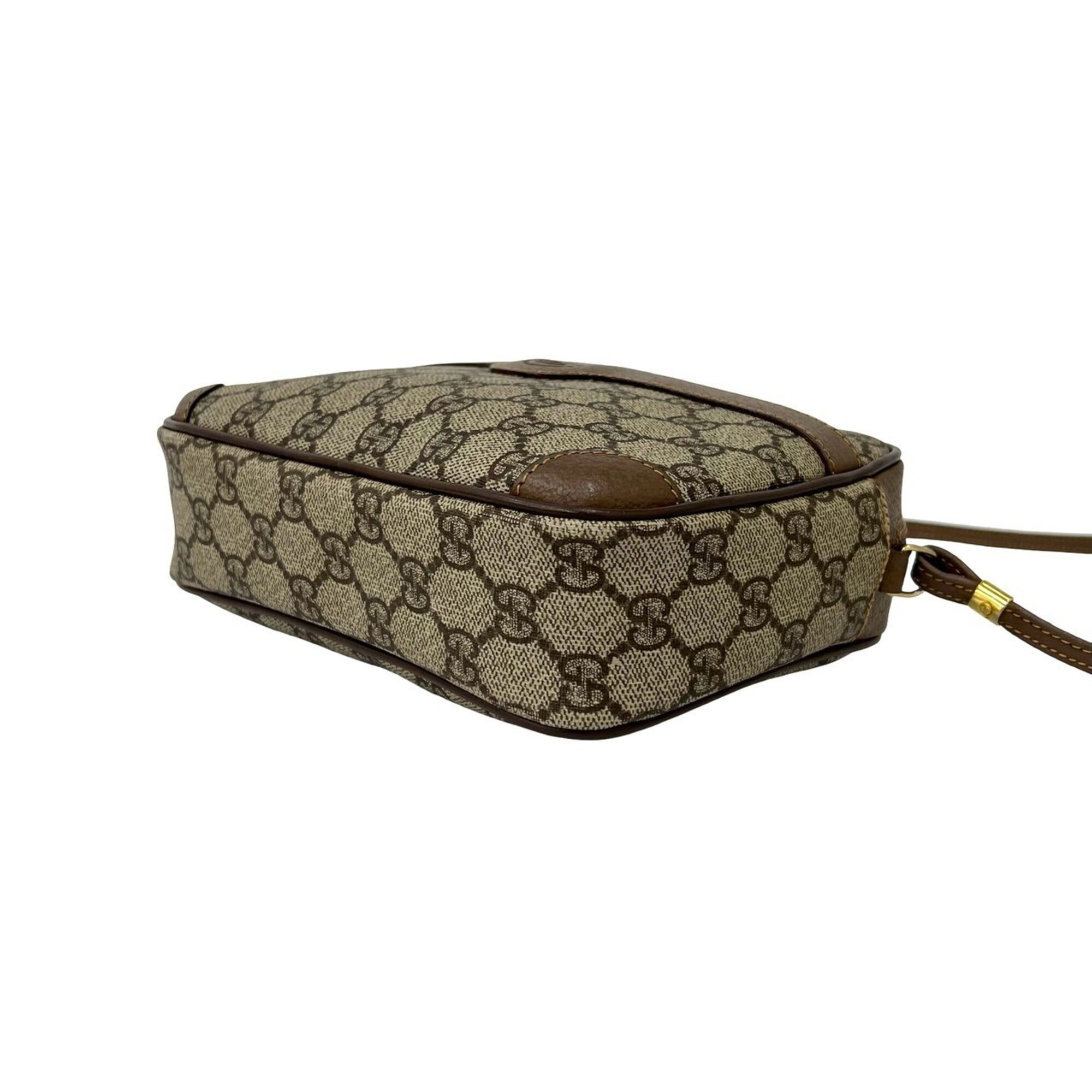 Gucci Brown Leather Pvc Pochette Shoulder Bag (Pre-Owned)