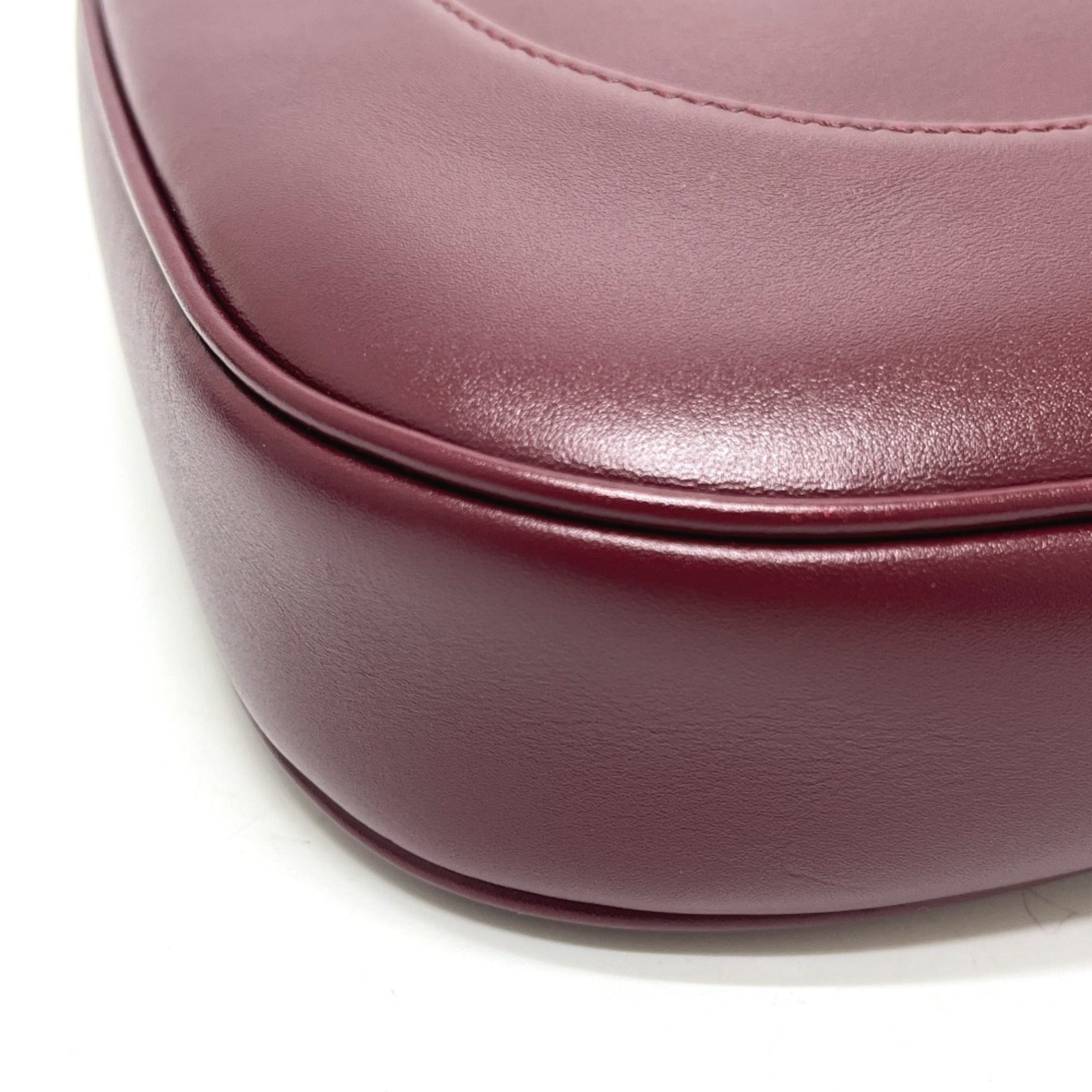 Gucci Wine Leather Handbag Shoulder Bag (Pre-Owned)