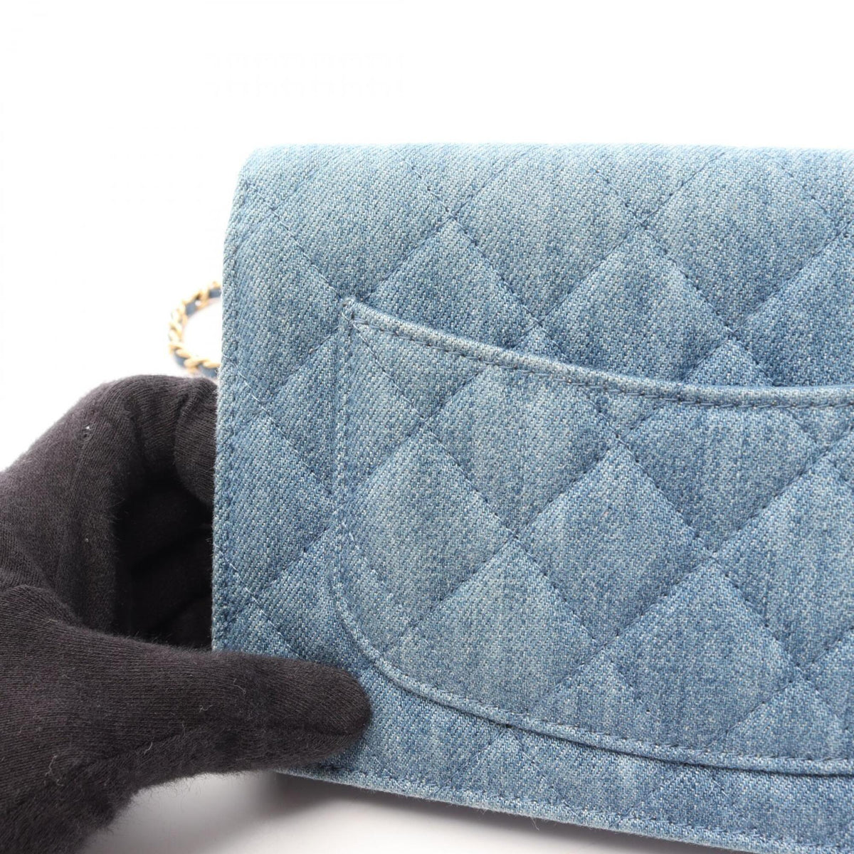 Chanel Blue Denim Handbag Shoulder Bag (Pre-Owned)