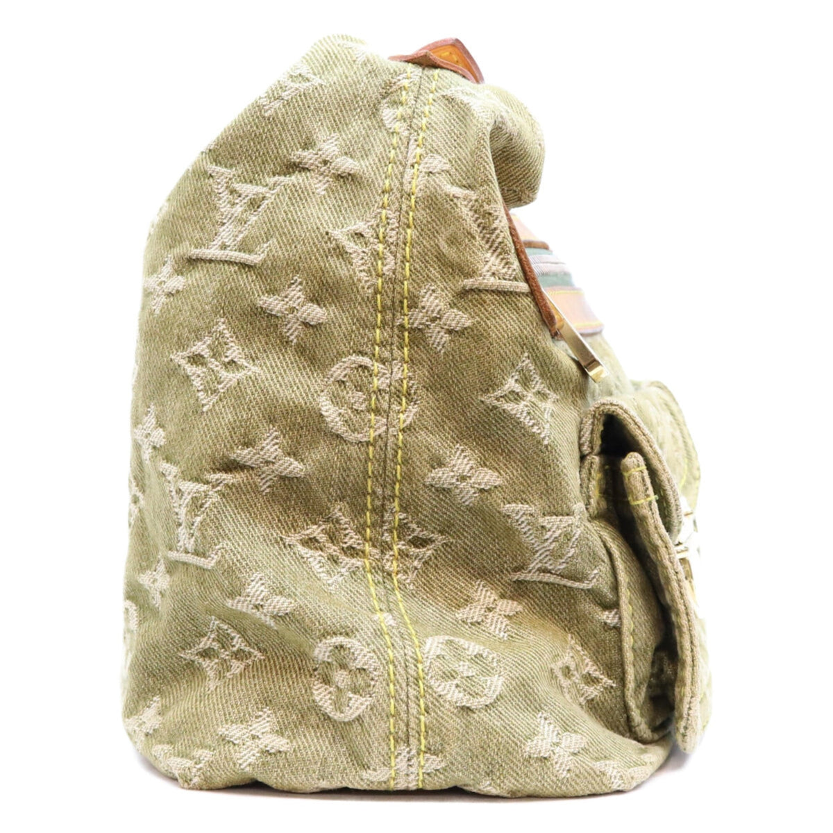 Louis Vuitton Khaki Monogram Denim Shoulder Bag (Pre-Owned)