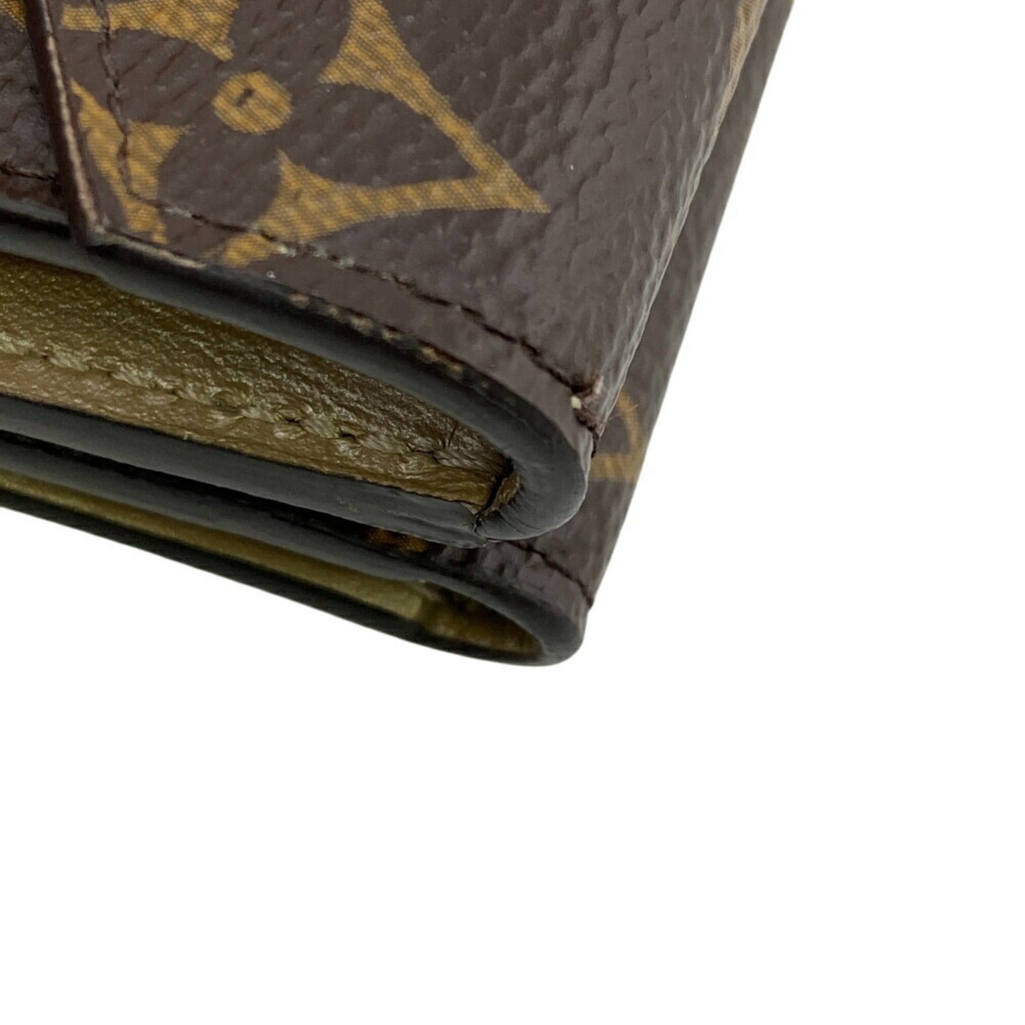 Louis Vuitton Brown Leather Wallet (Tri-Fold) (Pre-Owned)