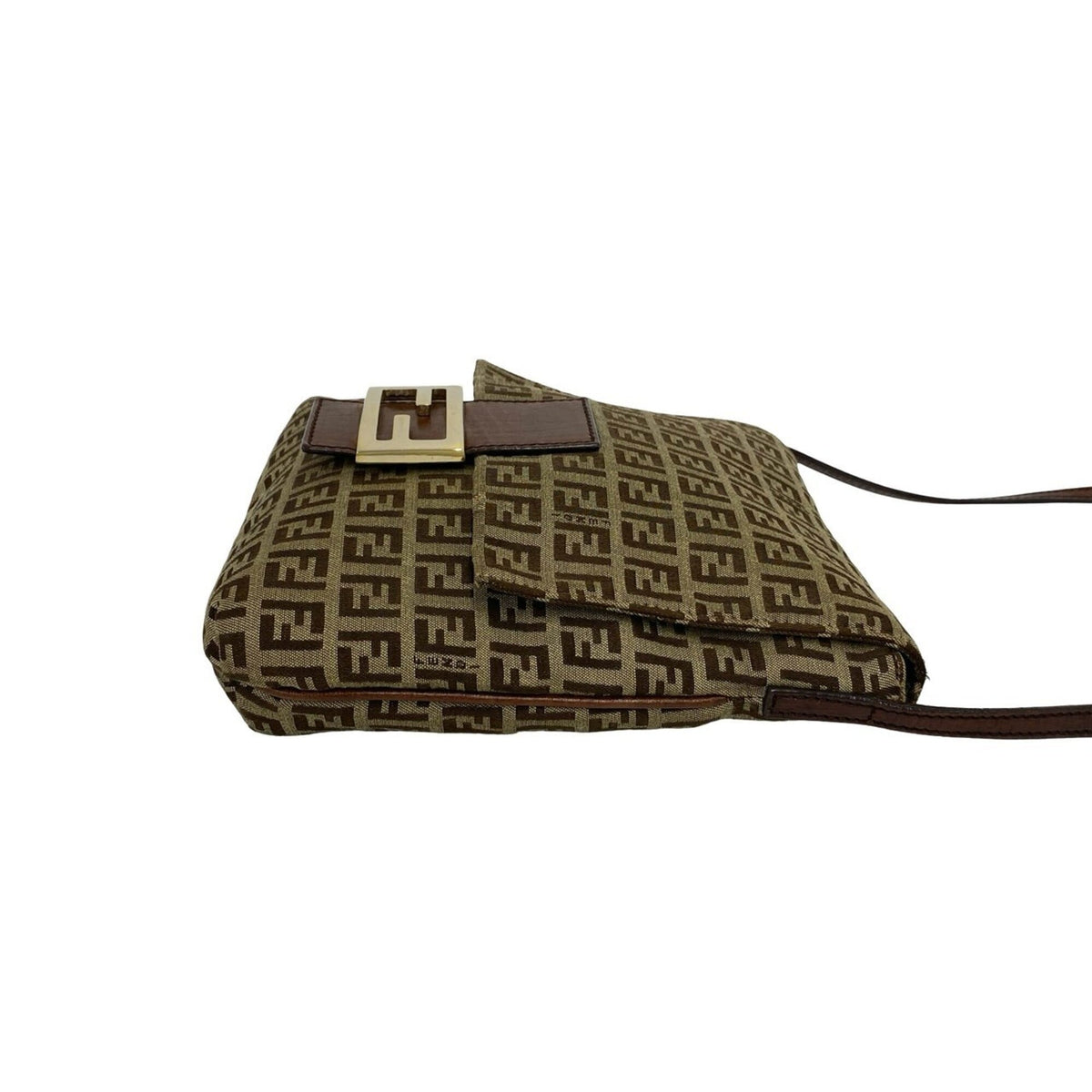 Fendi Brown Canvas Leather Shoulder Bag (Pre-Owned)