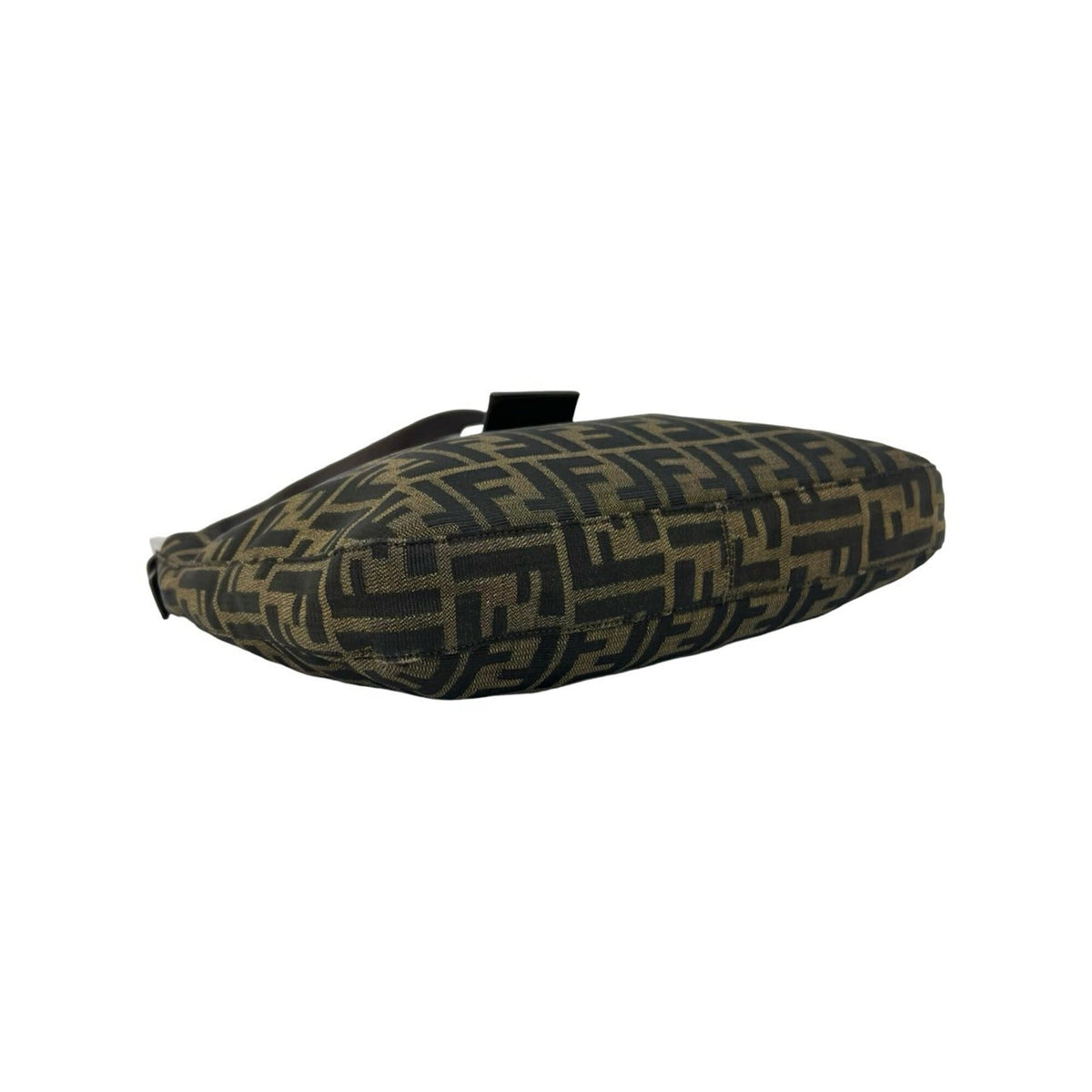 Fendi Black Brown Canvas Leather Handbag Shoulder Bag (Pre-Owned)