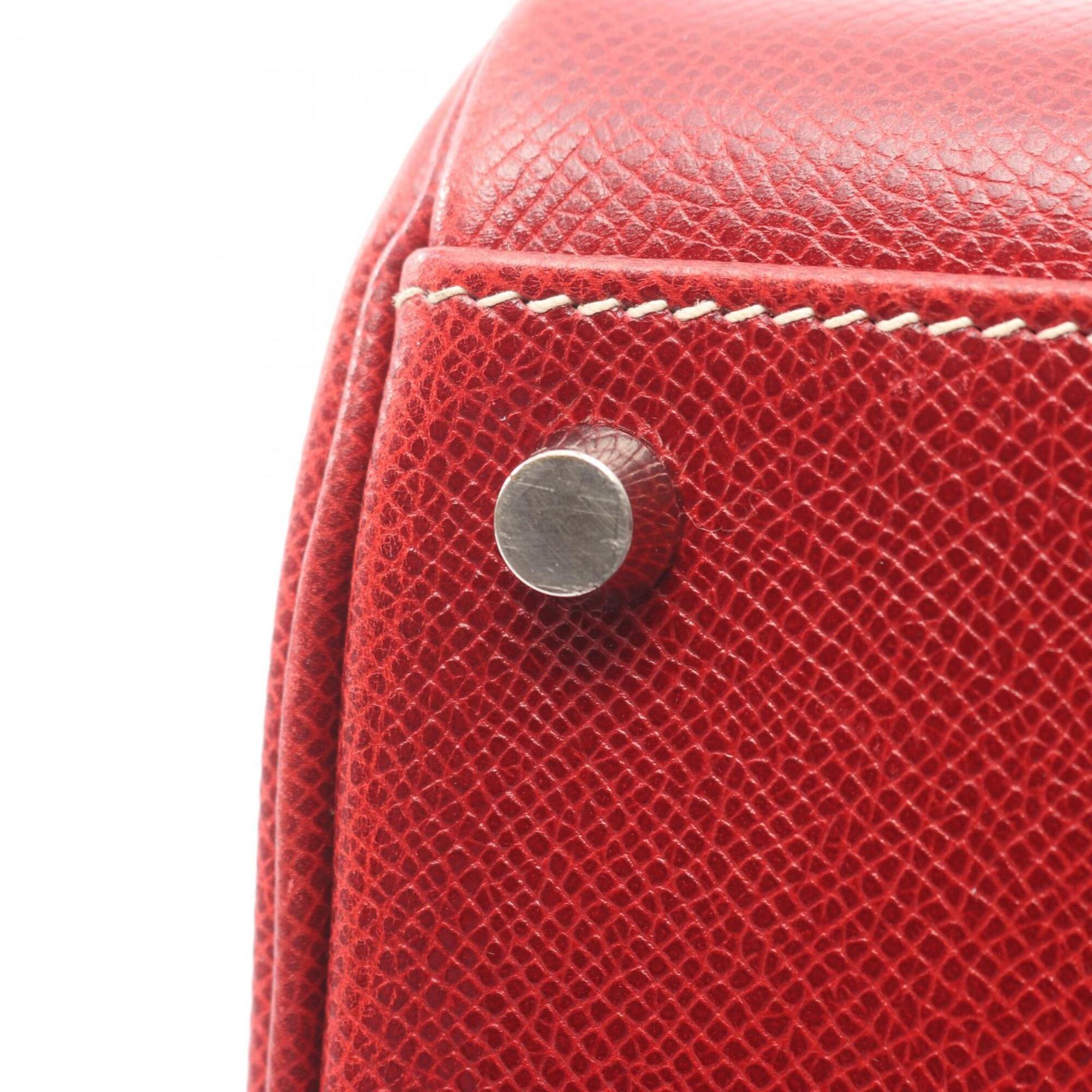 Hermes Red Color Courchevel Leather Handbag Shoulder Bag (Pre-Owned)