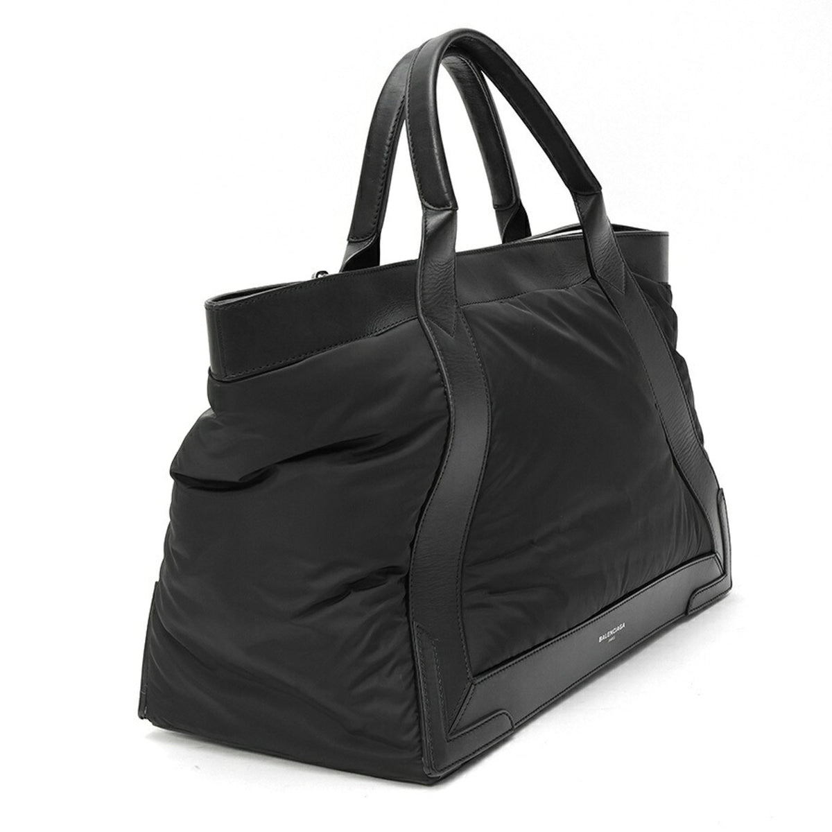 Balenciaga Black Nylon Leather Tote Bag (Pre-Owned)