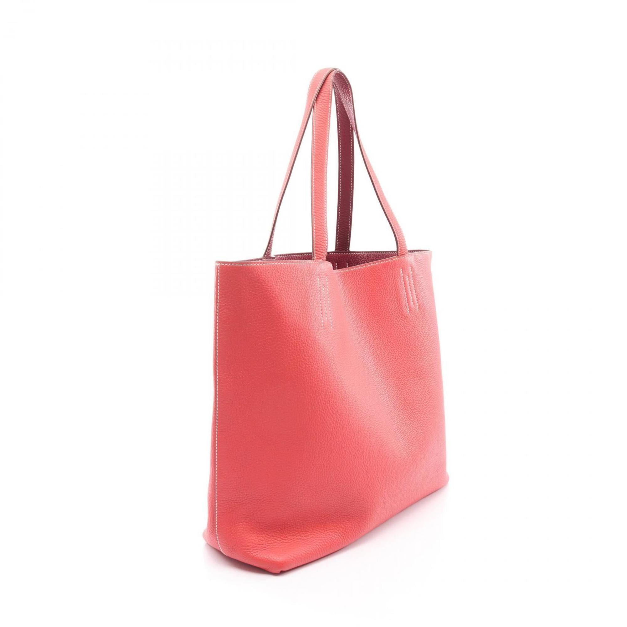 Hermes Bordeaux Bougainvillier Pink Taurillon Clemence Leather Tote Bag (Pre-Owned)