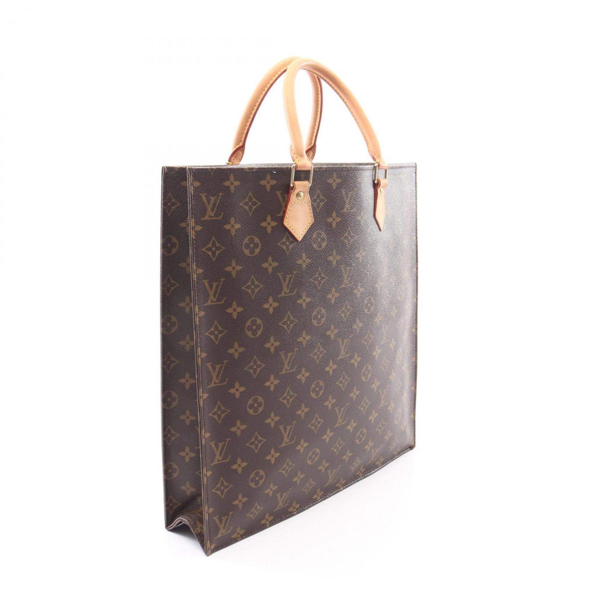 Louis Vuitton Brown Coated Canvas Leather Handbag Tote Bag (Pre-Owned)