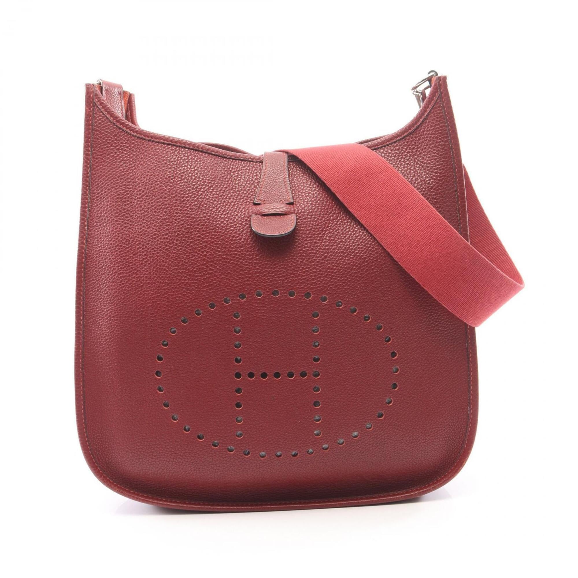 Hermes Bordeaux Taurillon Clemence Leather Leather Handbag Shoulder Bag (Pre-Owned)