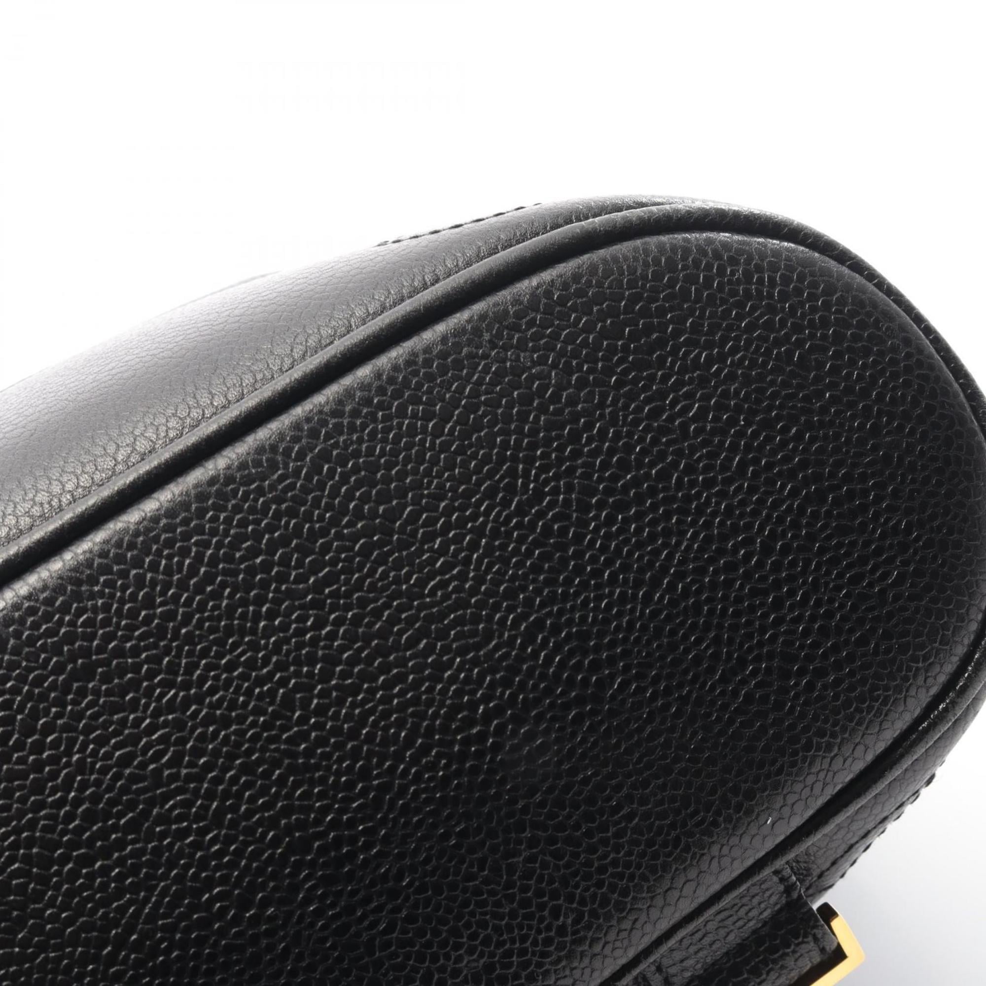 Chanel Black Grained Calfskin Backpack Handbag (Pre-Owned)