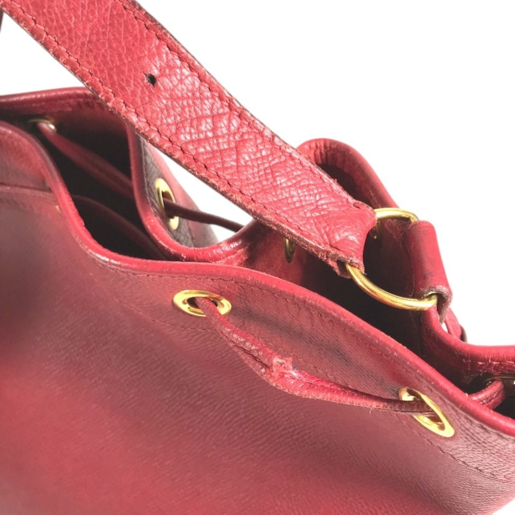Hermes Red Color Courchevel Leather Shoulder Bag (Pre-Owned)