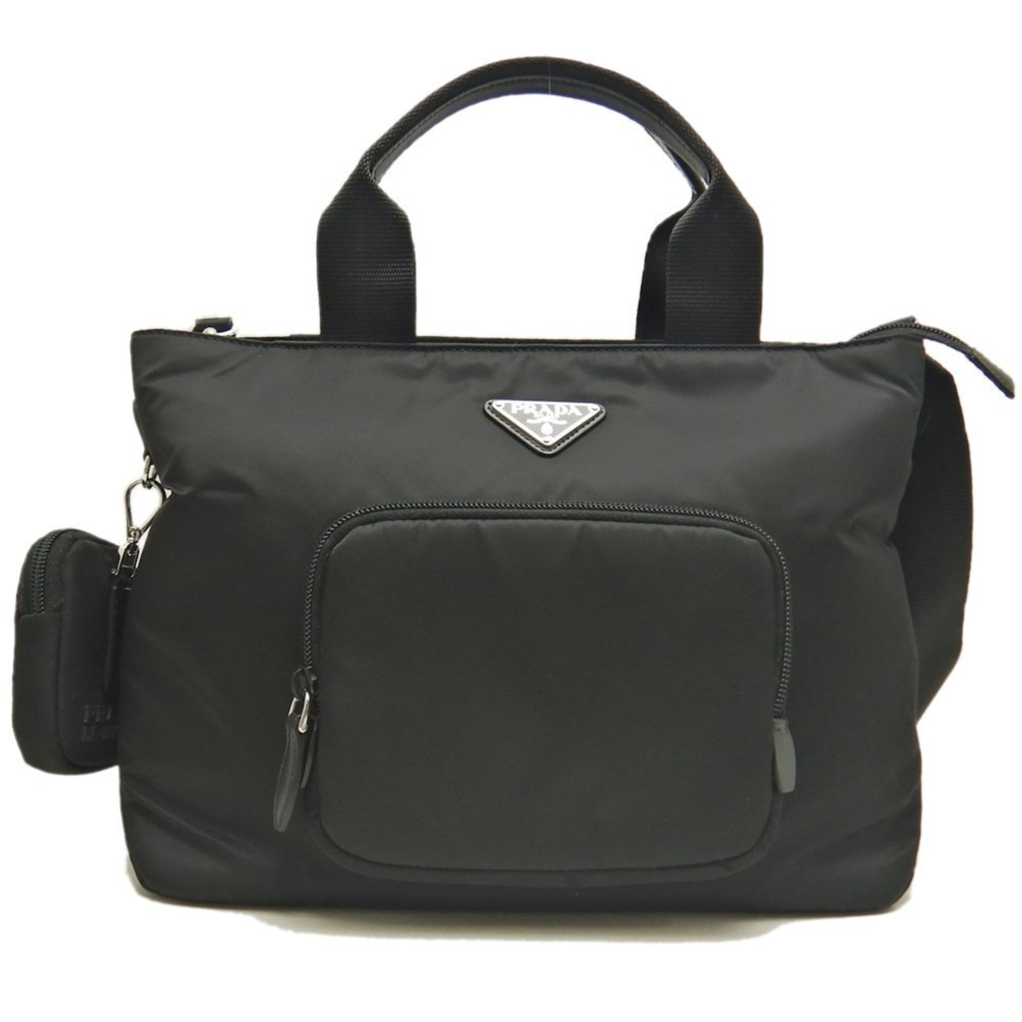 Prada Nero Nylon Pouch Tote Bag (Pre-Owned)
