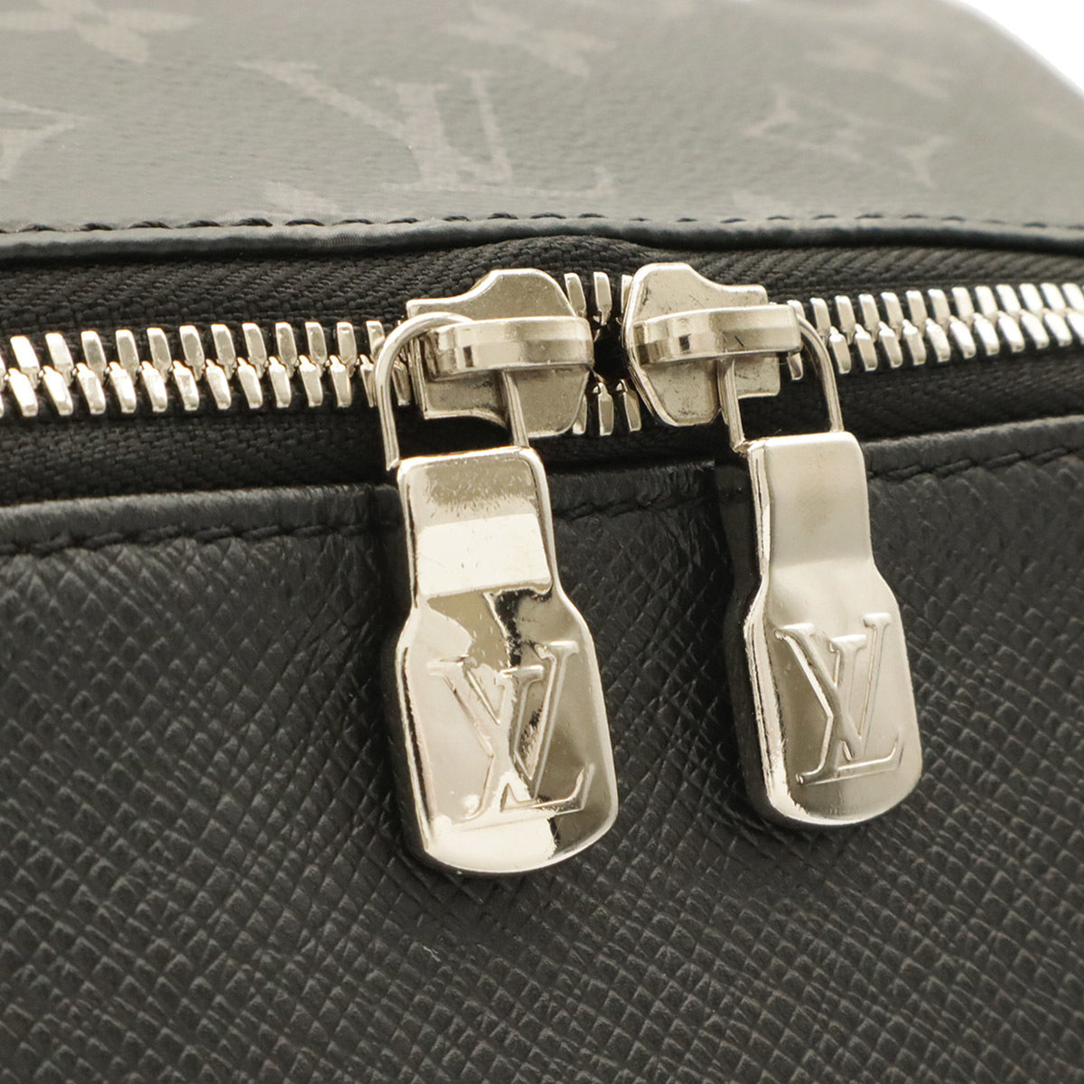 Louis Vuitton Black Gray Monogram Eclipse Canvas Taiga Leather Leather Backpack (Pre-Owned)