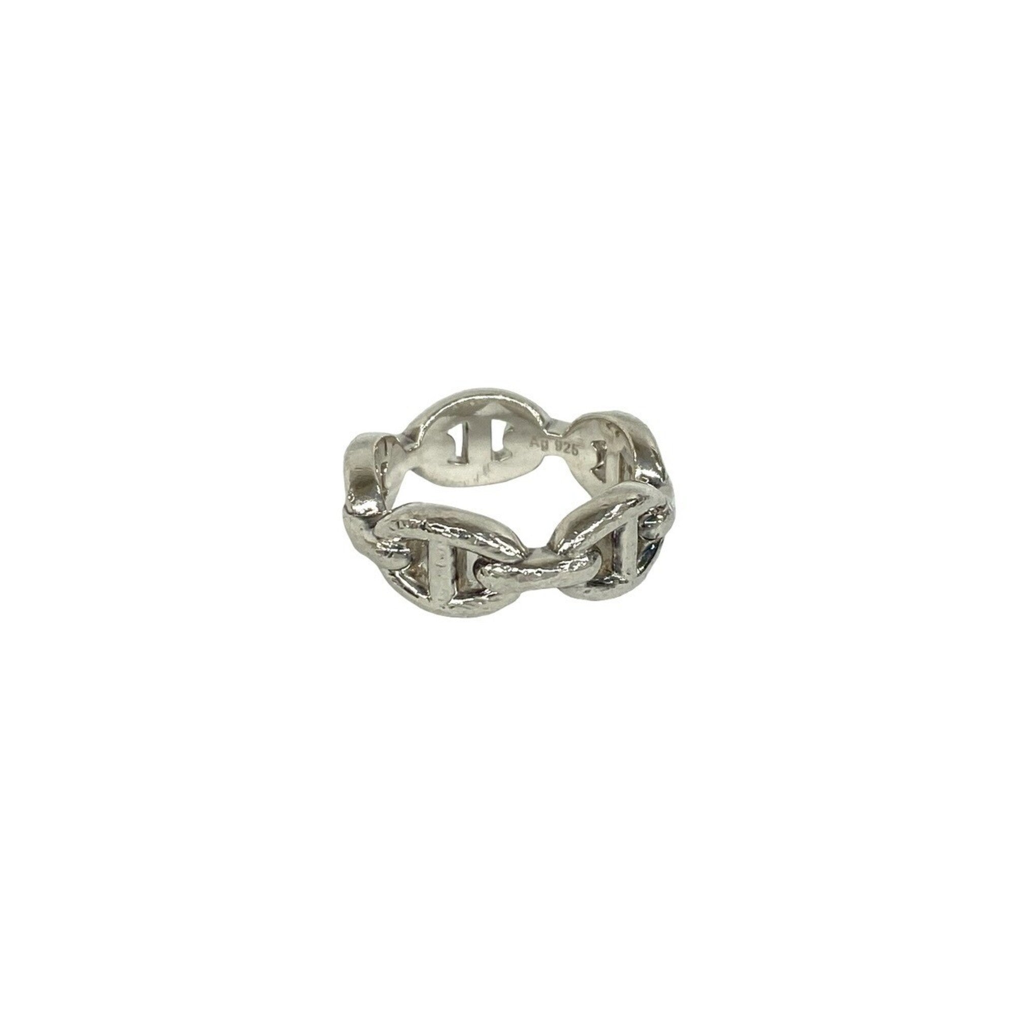 Hermes Silver Silver 925 Band Ring (Pre-Owned)