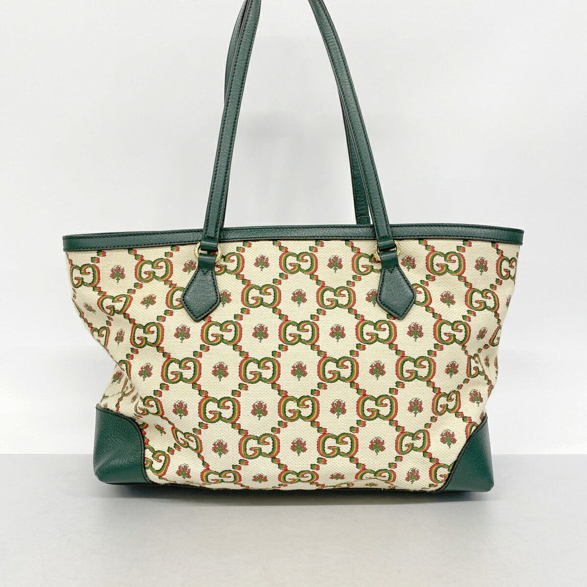 Gucci Green Canvas Tote Bag (Pre-Owned)
