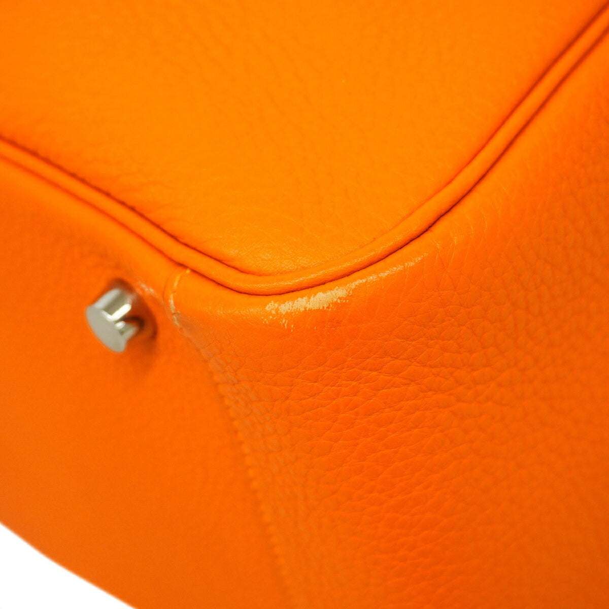 Hermes Orange Taurillon Clemence Leather Handbag (Pre-Owned)
