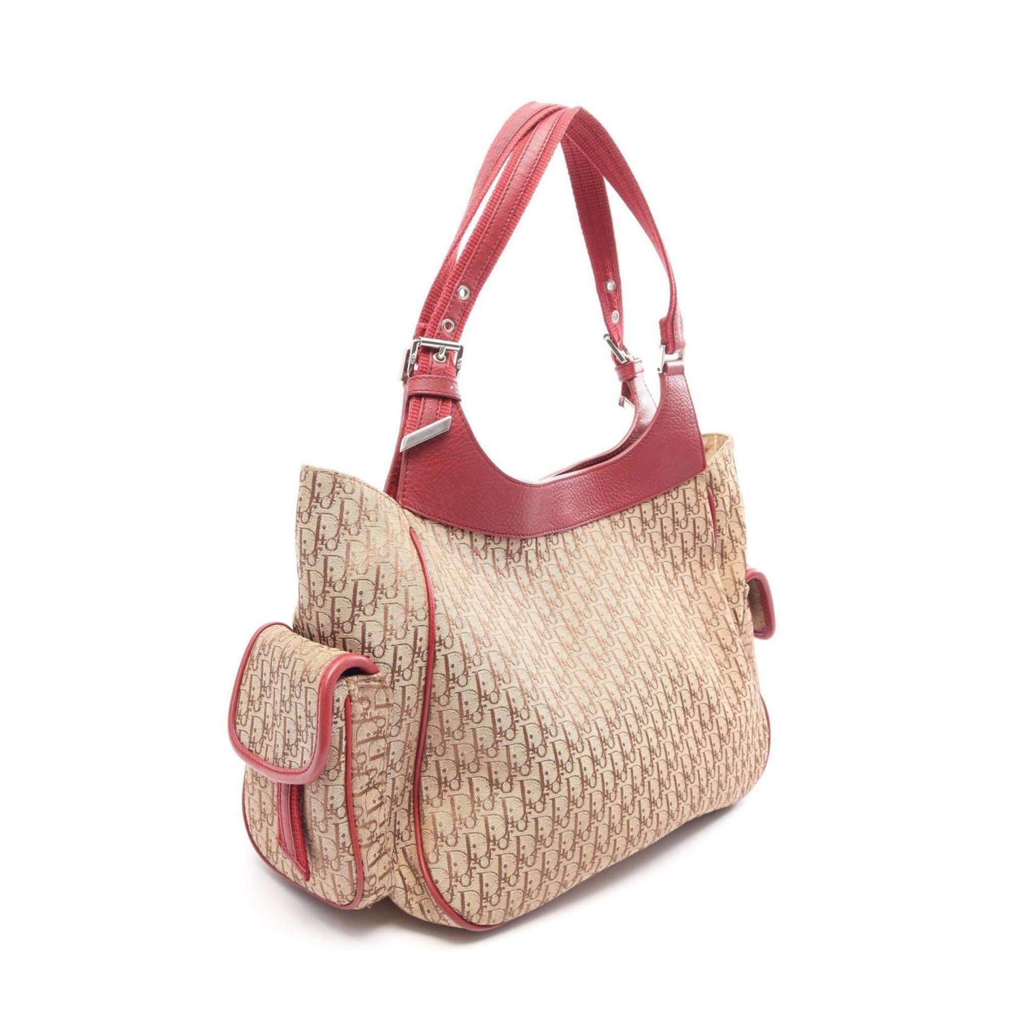 Christian Dior Beige Red Color Trotter Handbag (Pre-Owned)