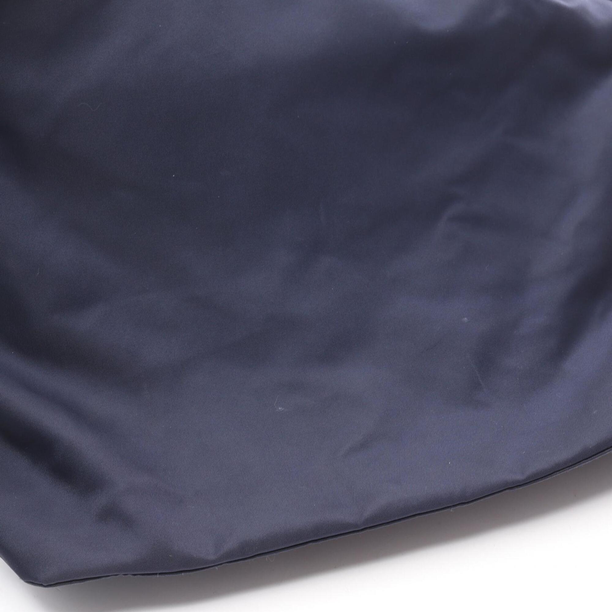 Prada Navy Nylon Leather Backpack Handbag (Pre-Owned)