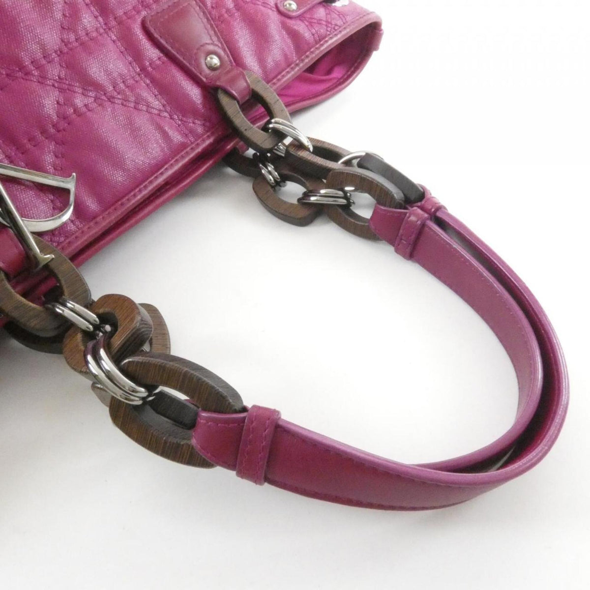 Christian Dior Purple Coated Canvas Handbag (Pre-Owned)